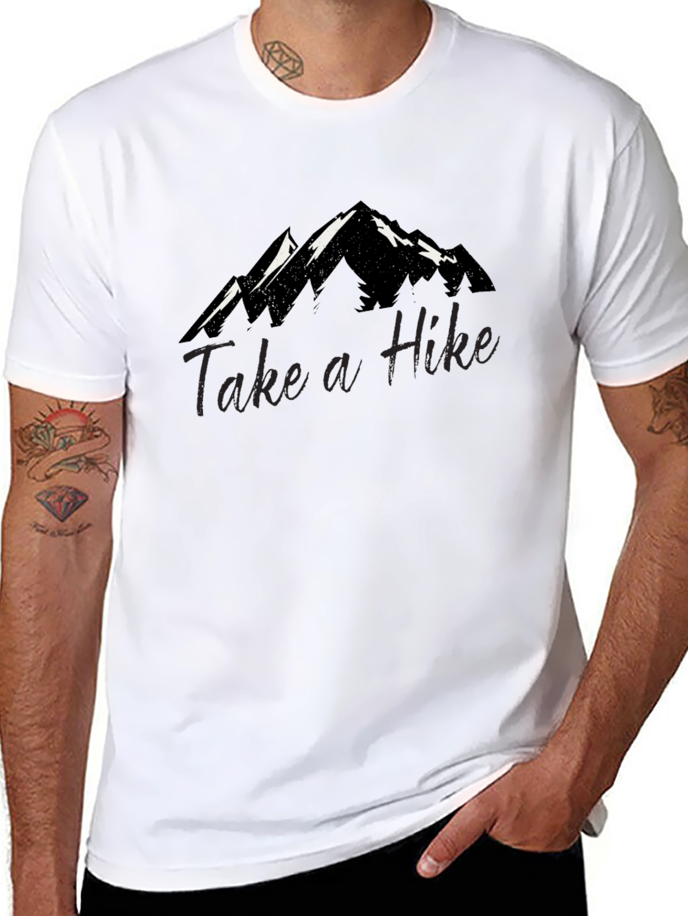 Take a Hike Graphic Tee - Mountain Design Black T-Shirt