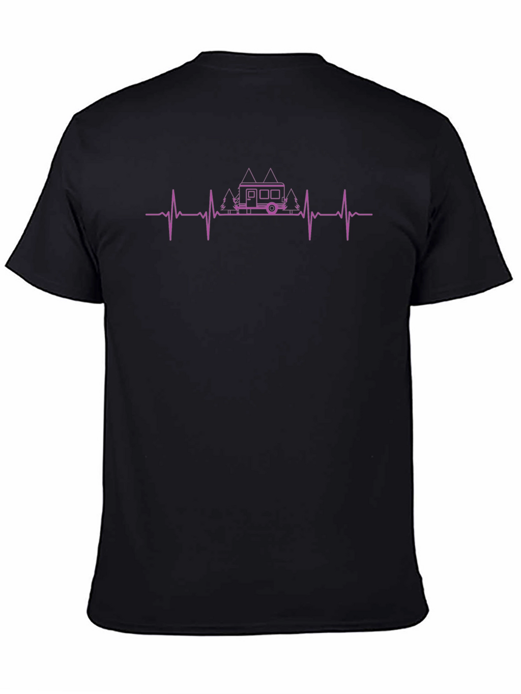 Camper Heartbeat Graphic Tee - Black