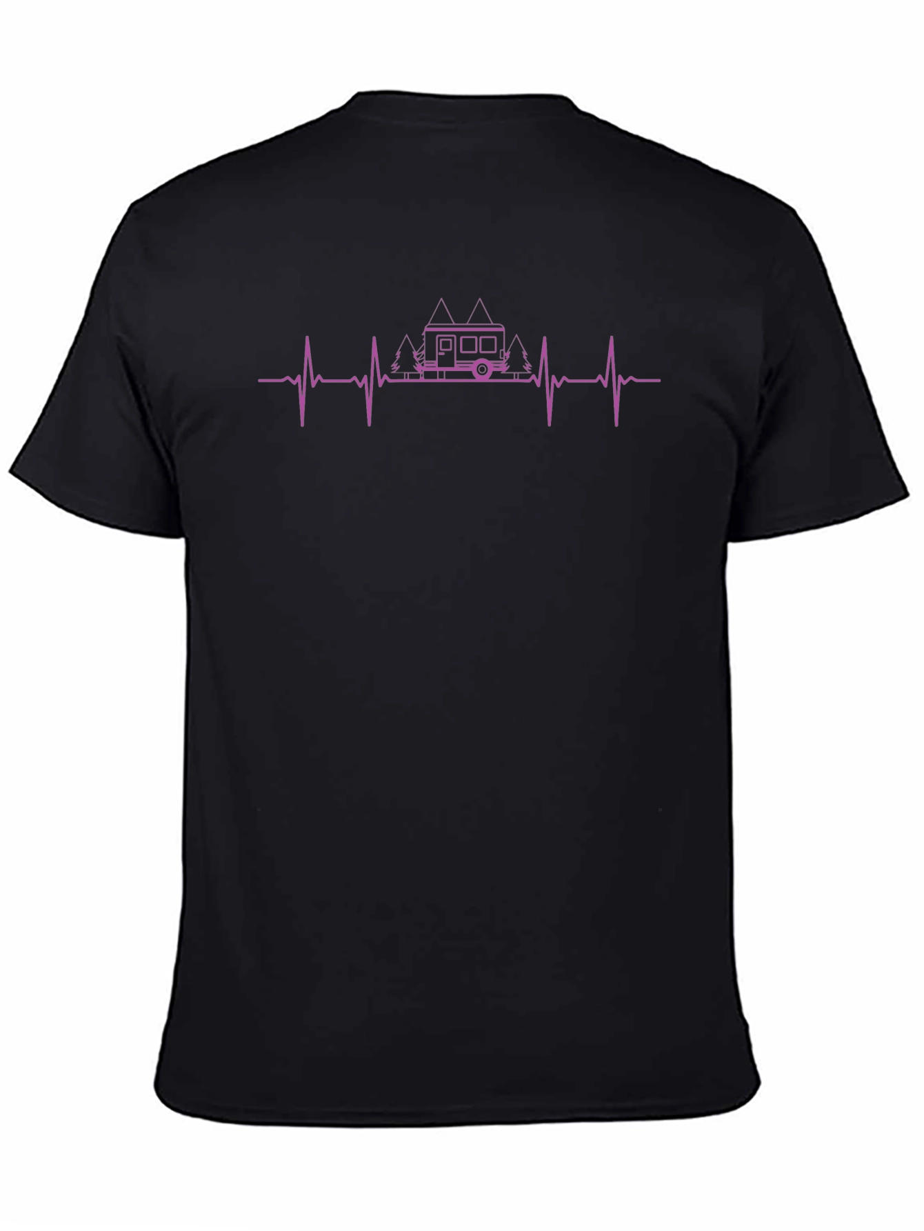 Camper Heartbeat Graphic Tee - Black