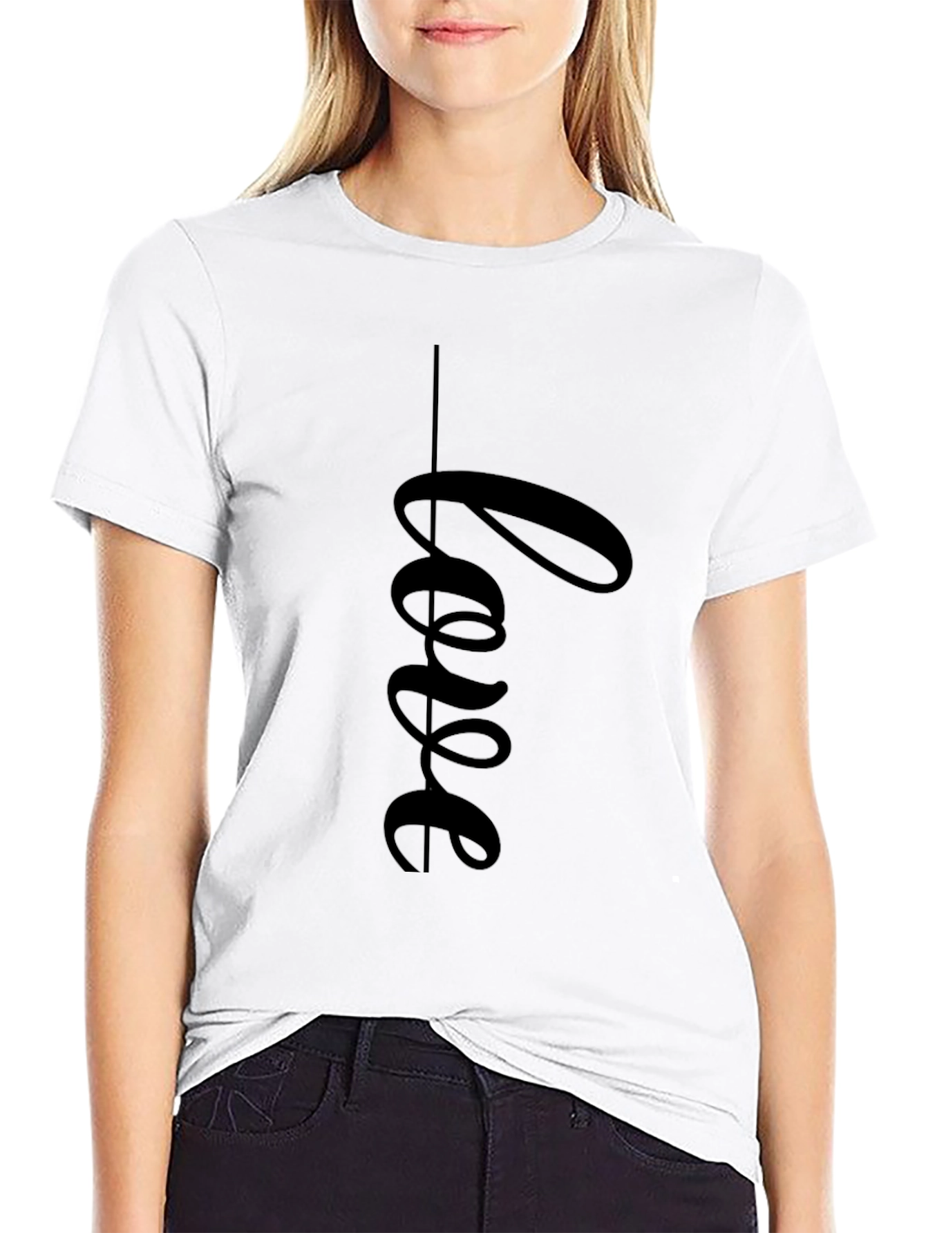 Love Script Black T-Shirt