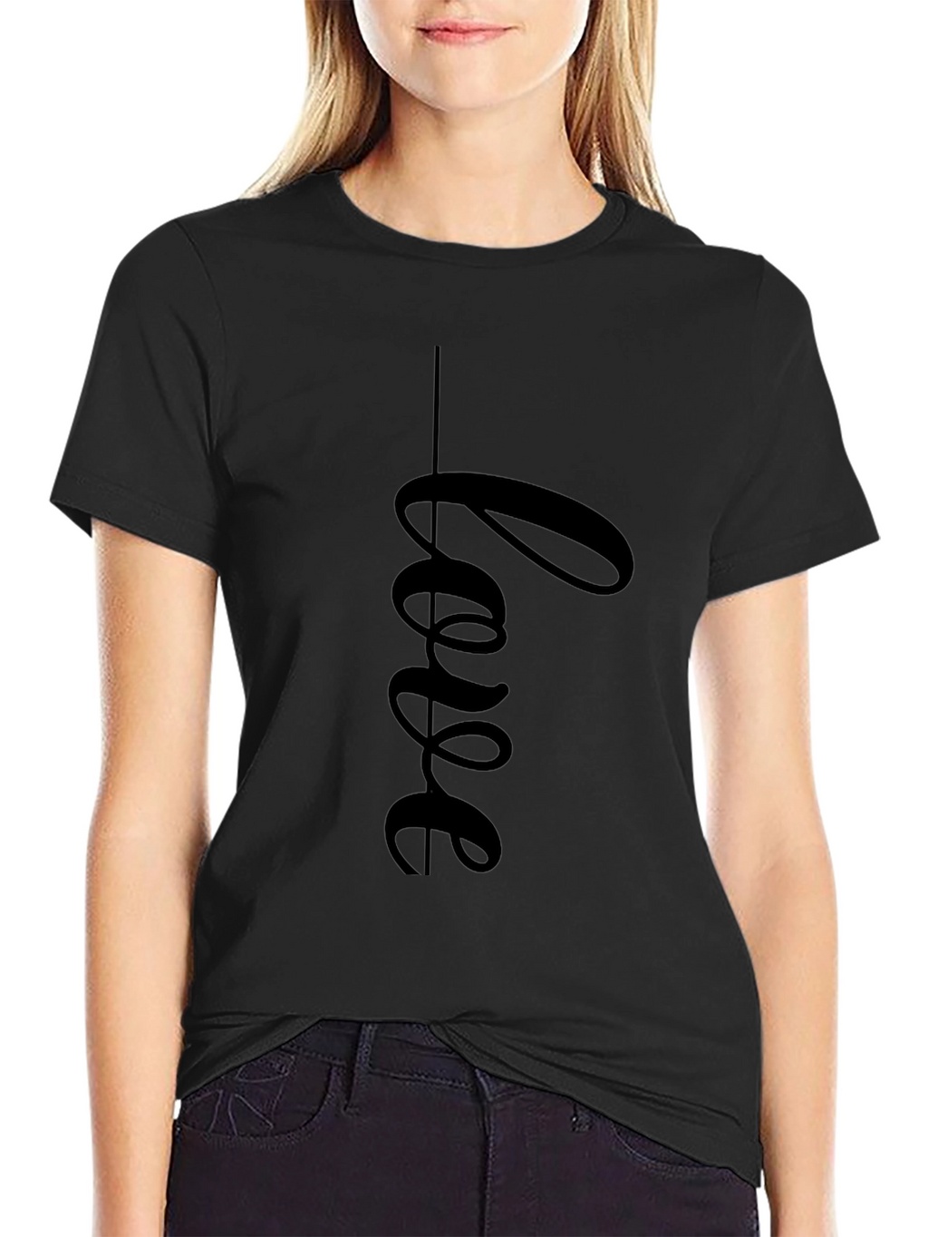 Love Script Black T-Shirt