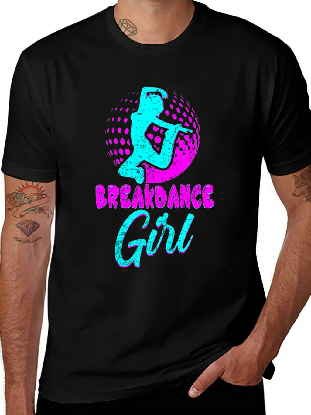 Breakdance Girl Graphic Tee - Black T-Shirt