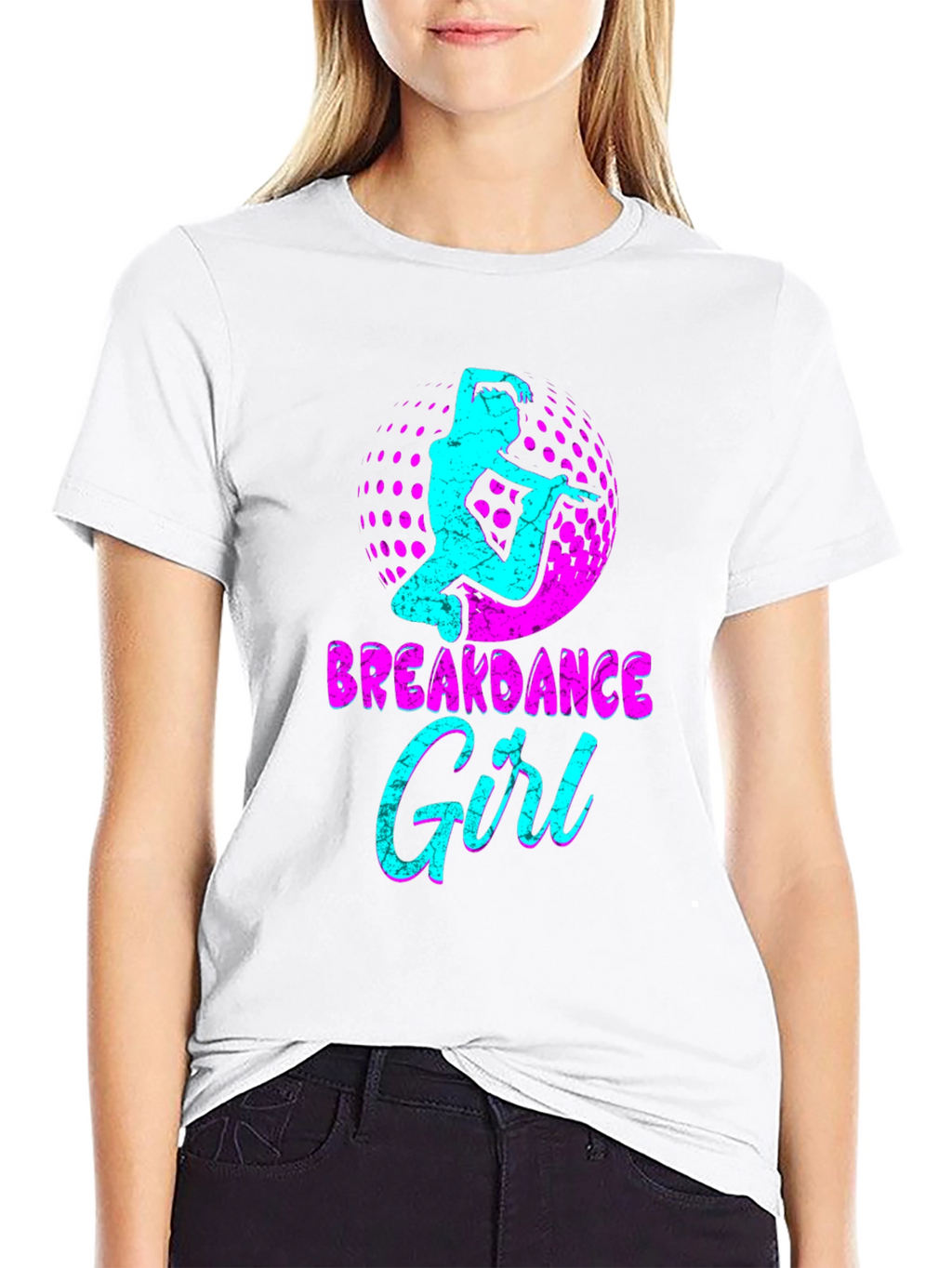 Breakdance Girl Graphic Tee - Black T-Shirt