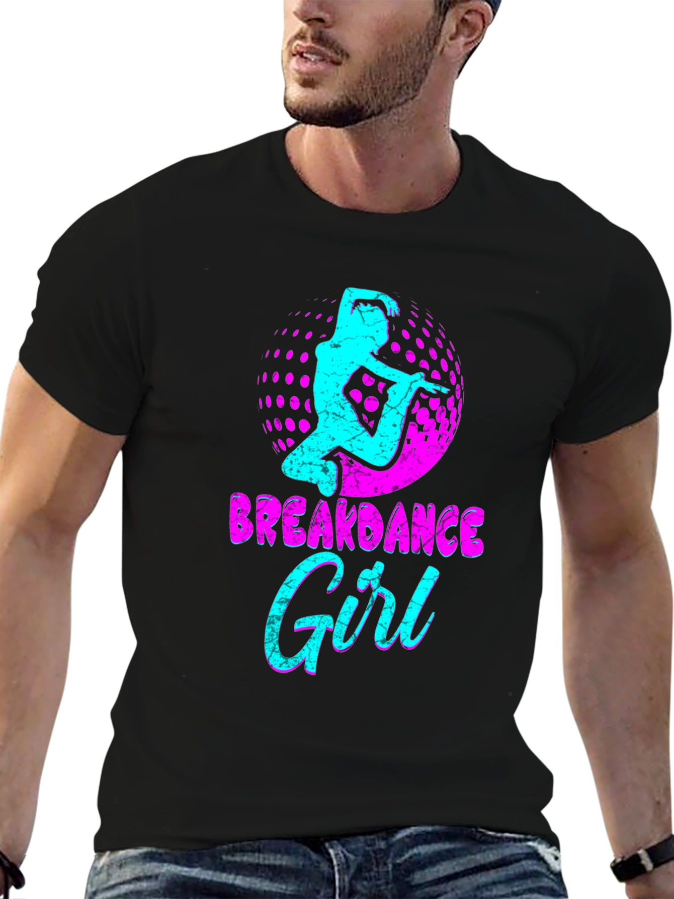 Breakdance Girl Graphic Tee - Black T-Shirt