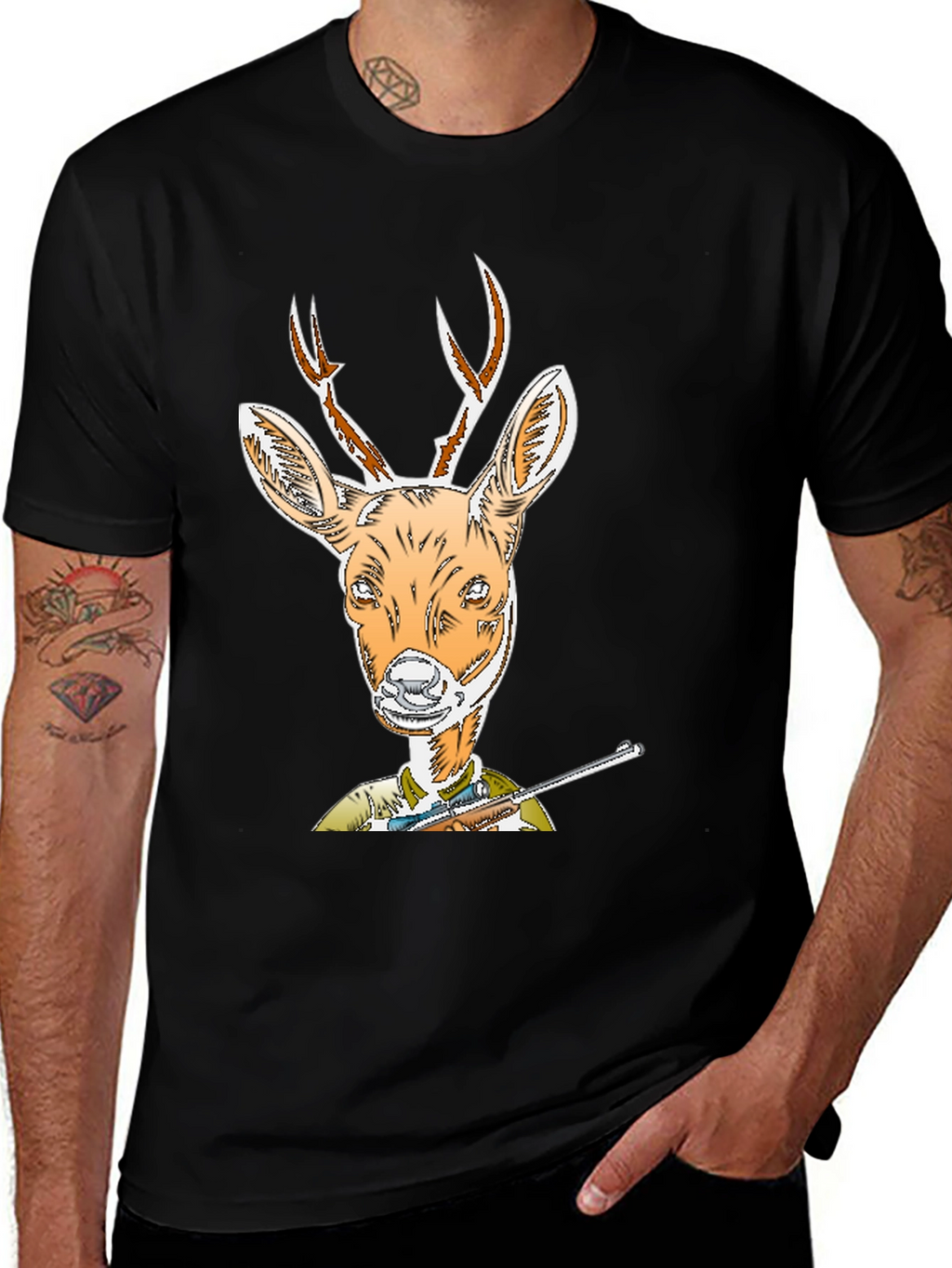 Deer Hunter T-Shirt Novelty Animal Tee