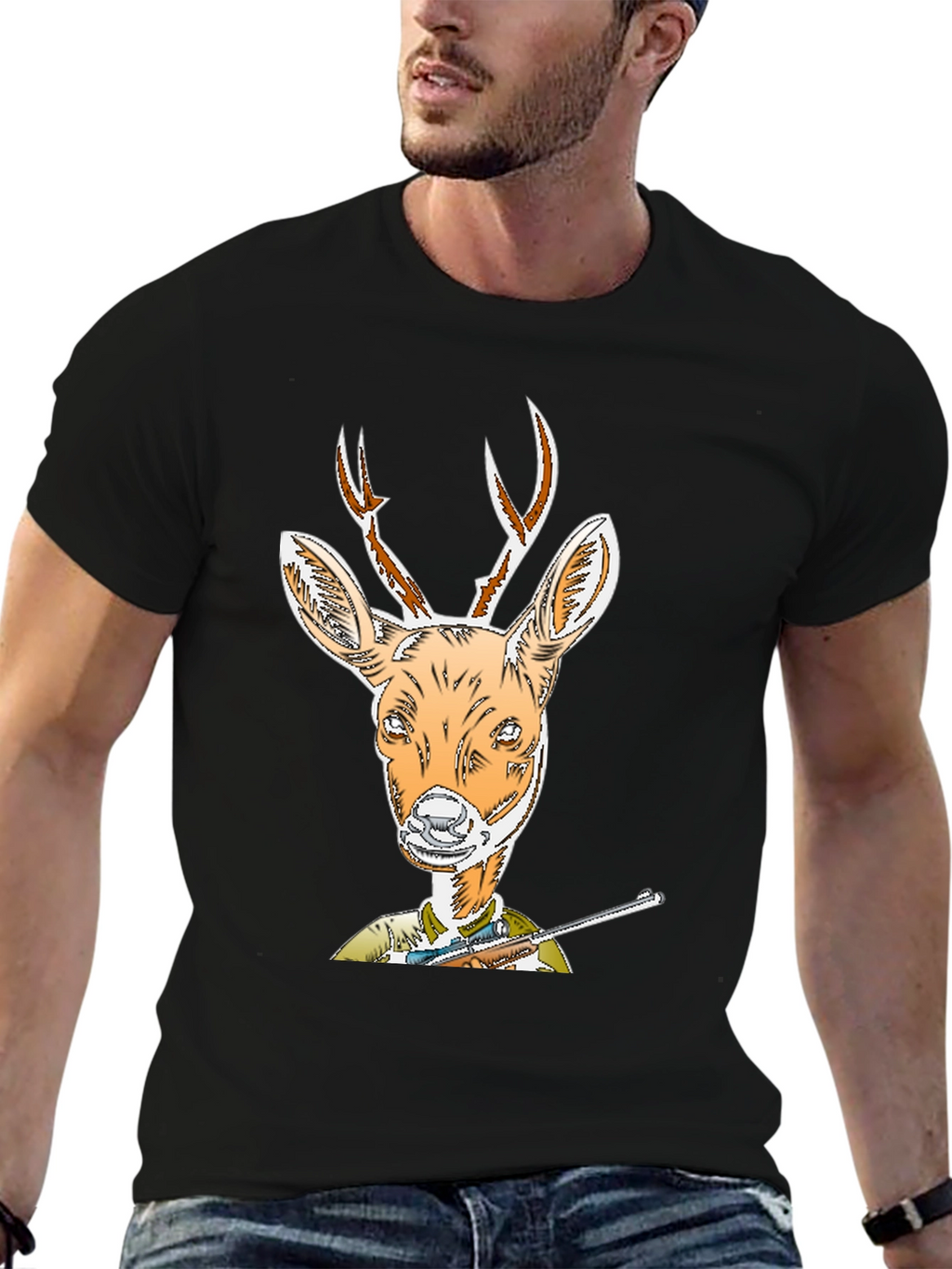 Deer Hunter T-Shirt Novelty Animal Tee