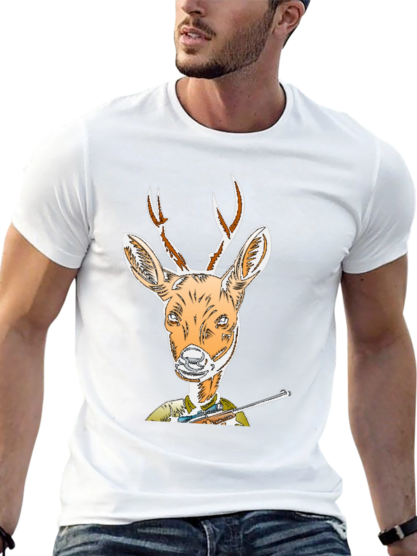 Deer Hunter T-Shirt Novelty Animal Tee