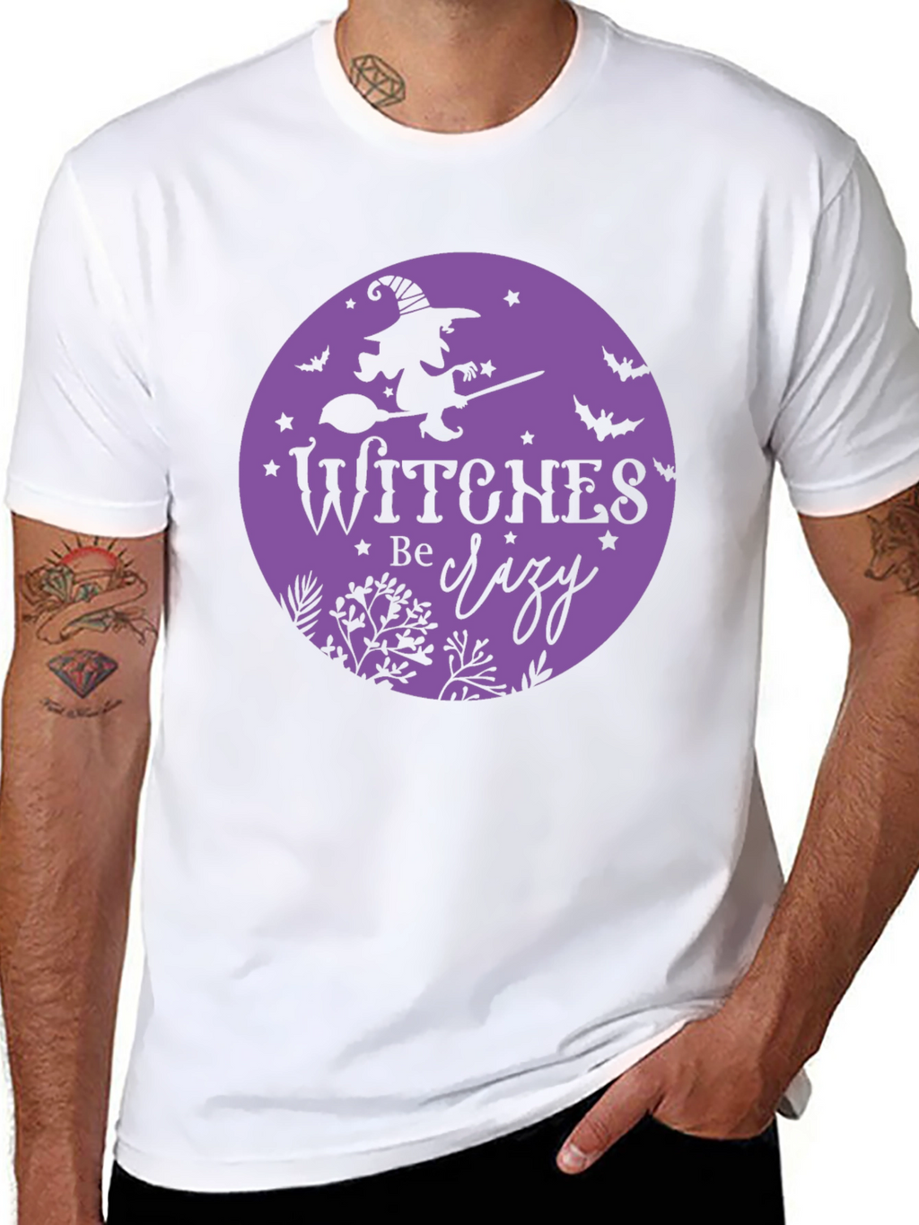 Witches Be Crazy Black Cotton T-Shirt