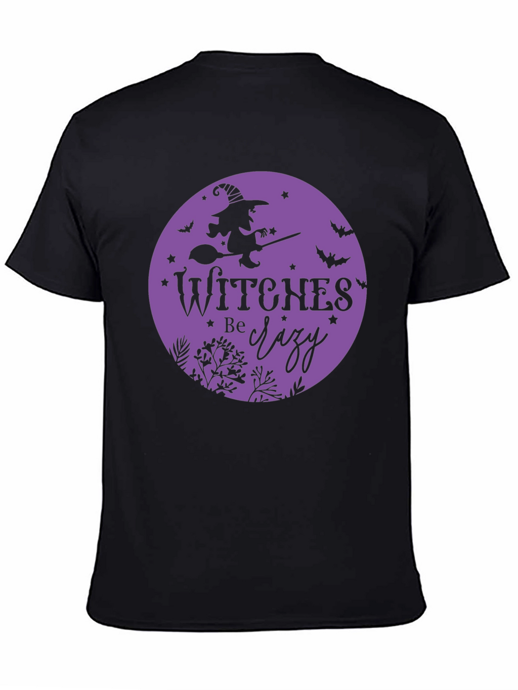 Witches Be Crazy Black Cotton T-Shirt