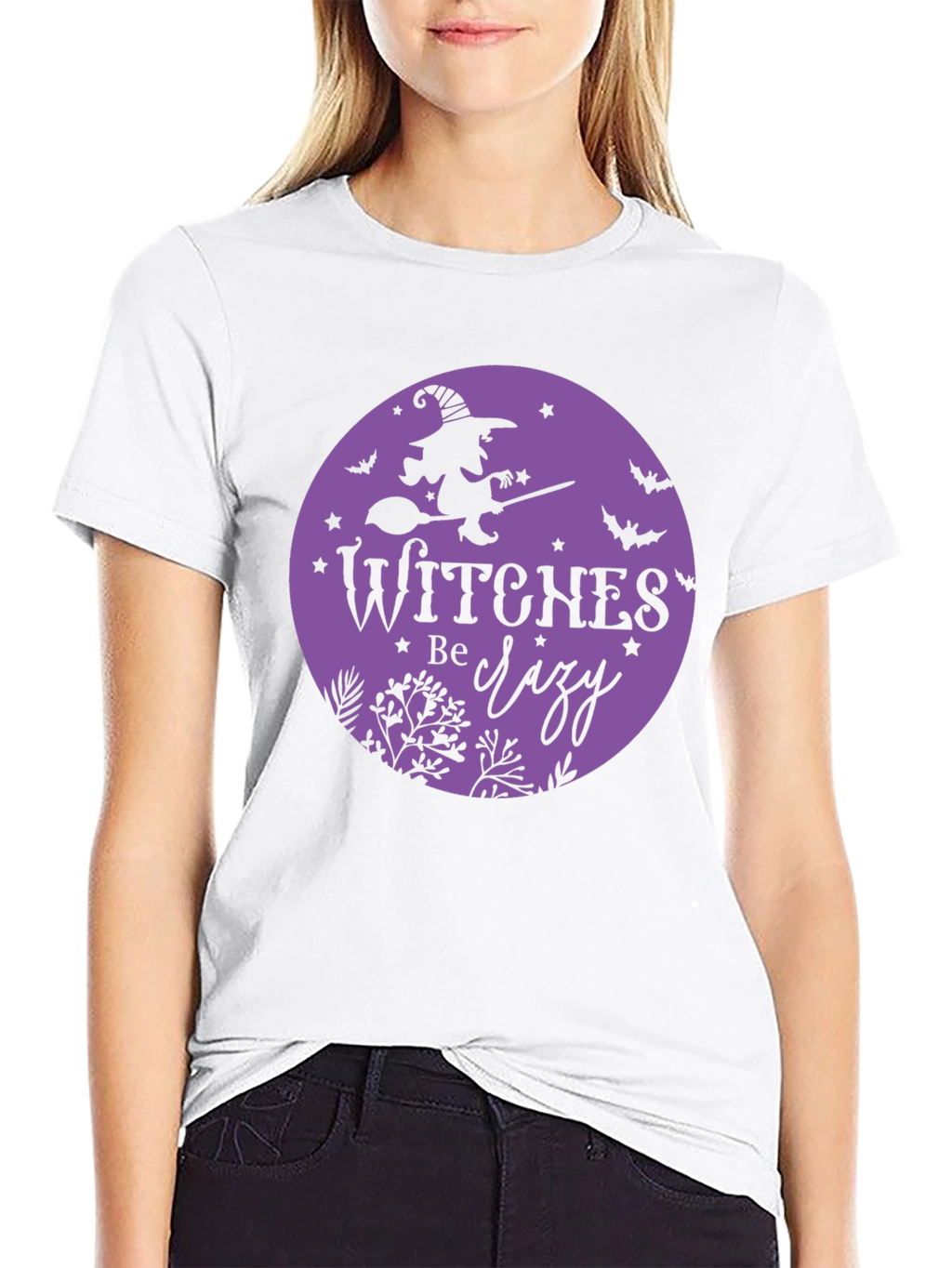 Witches Be Crazy Black Cotton T-Shirt