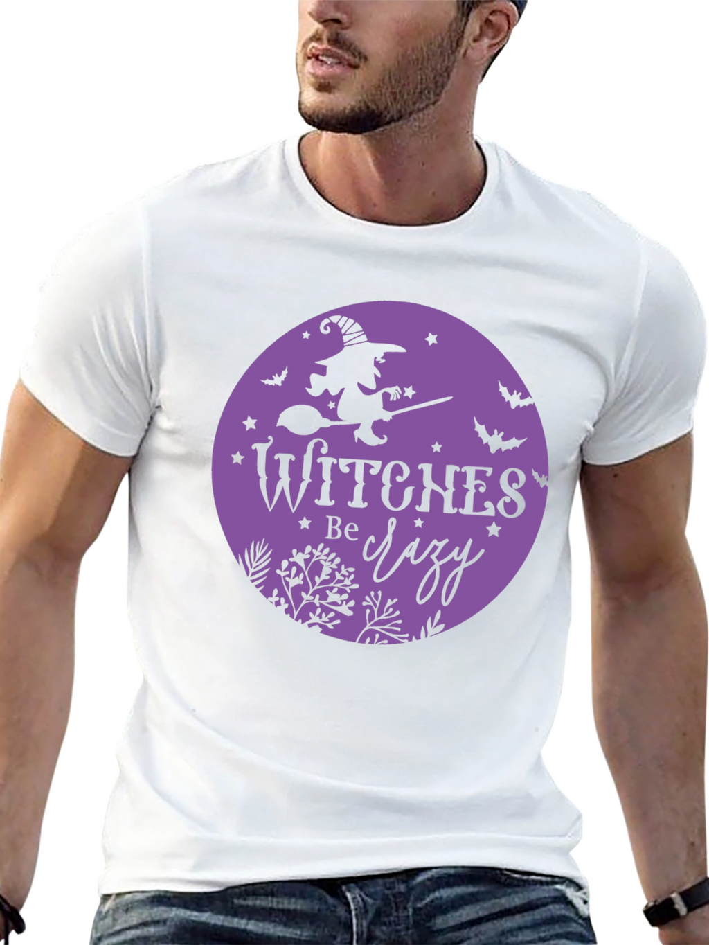 Witches Be Crazy Black Cotton T-Shirt