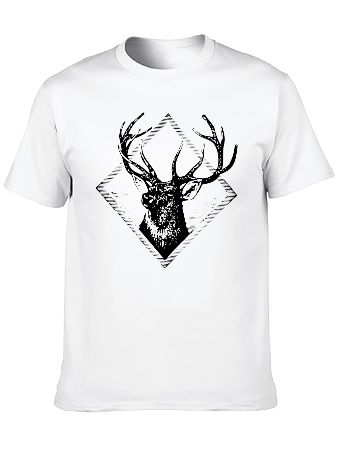 Black Deer Graphic T-Shirt - Mens Casual Tee