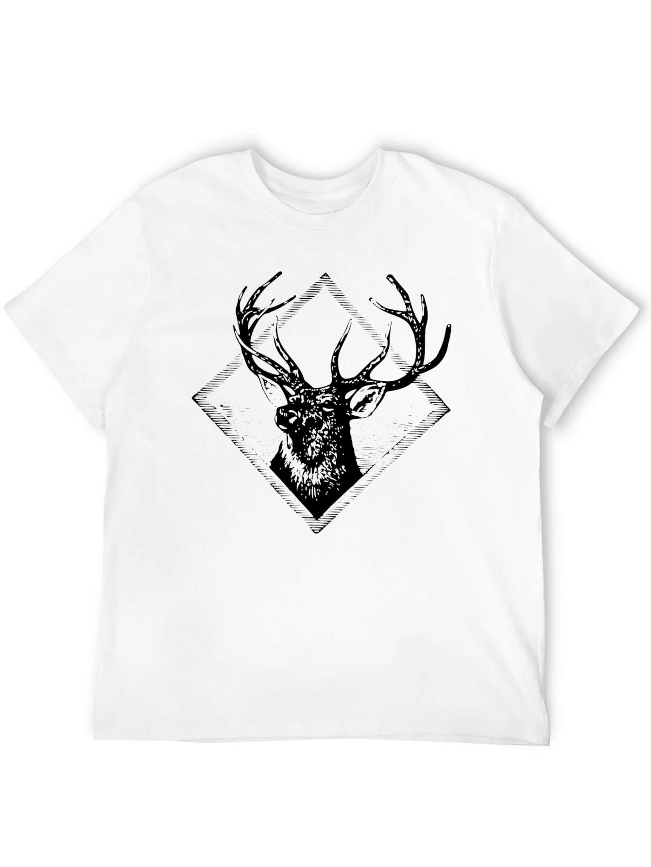 Black Deer Graphic T-Shirt - Mens Casual Tee