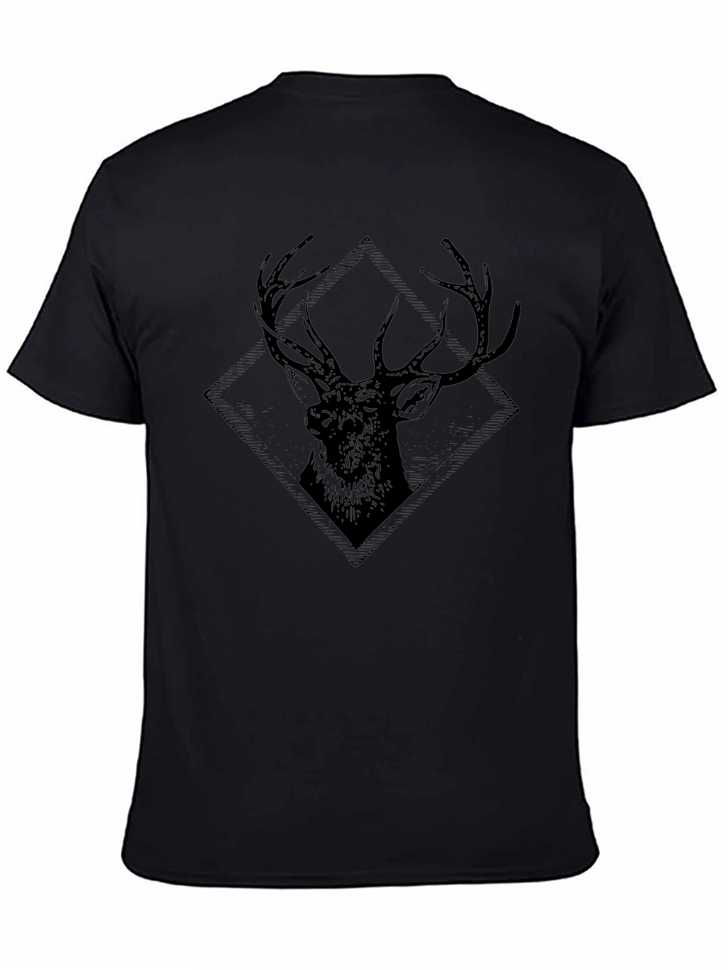 Black Deer Graphic T-Shirt - Mens Casual Tee