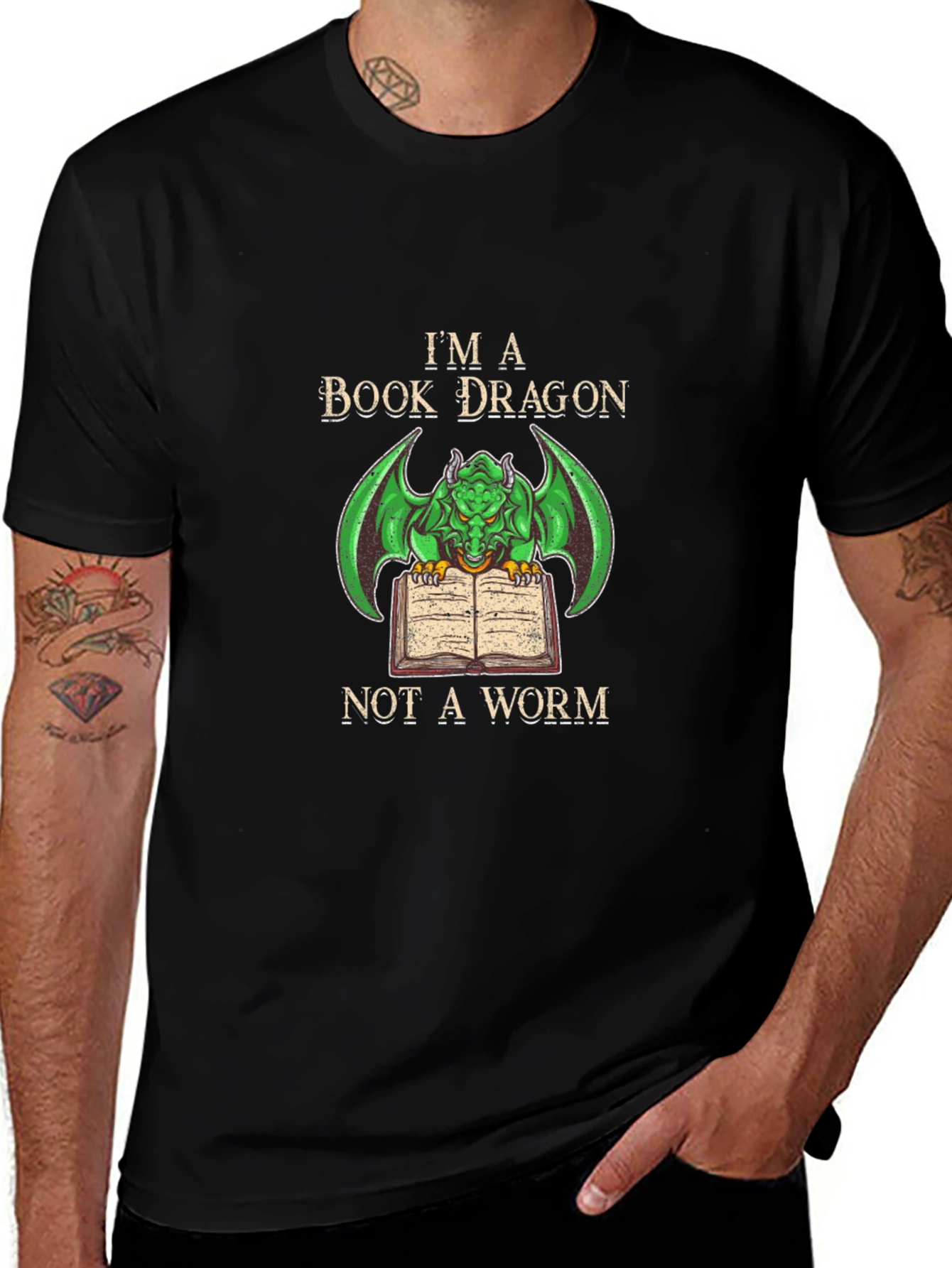 Book Dragon T-Shirt - Literary Fantasy Tee