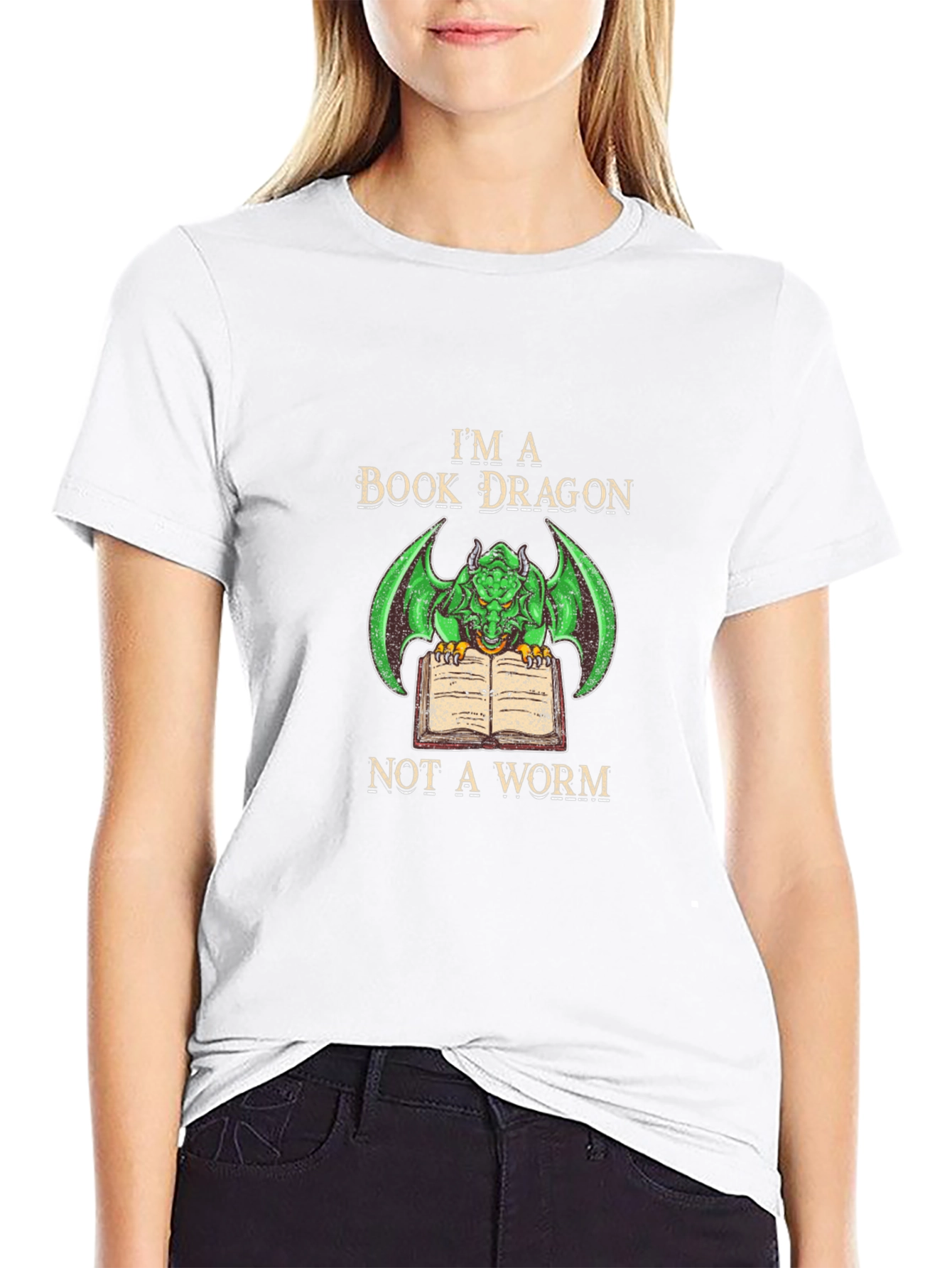 Book Dragon T-Shirt - Literary Fantasy Tee