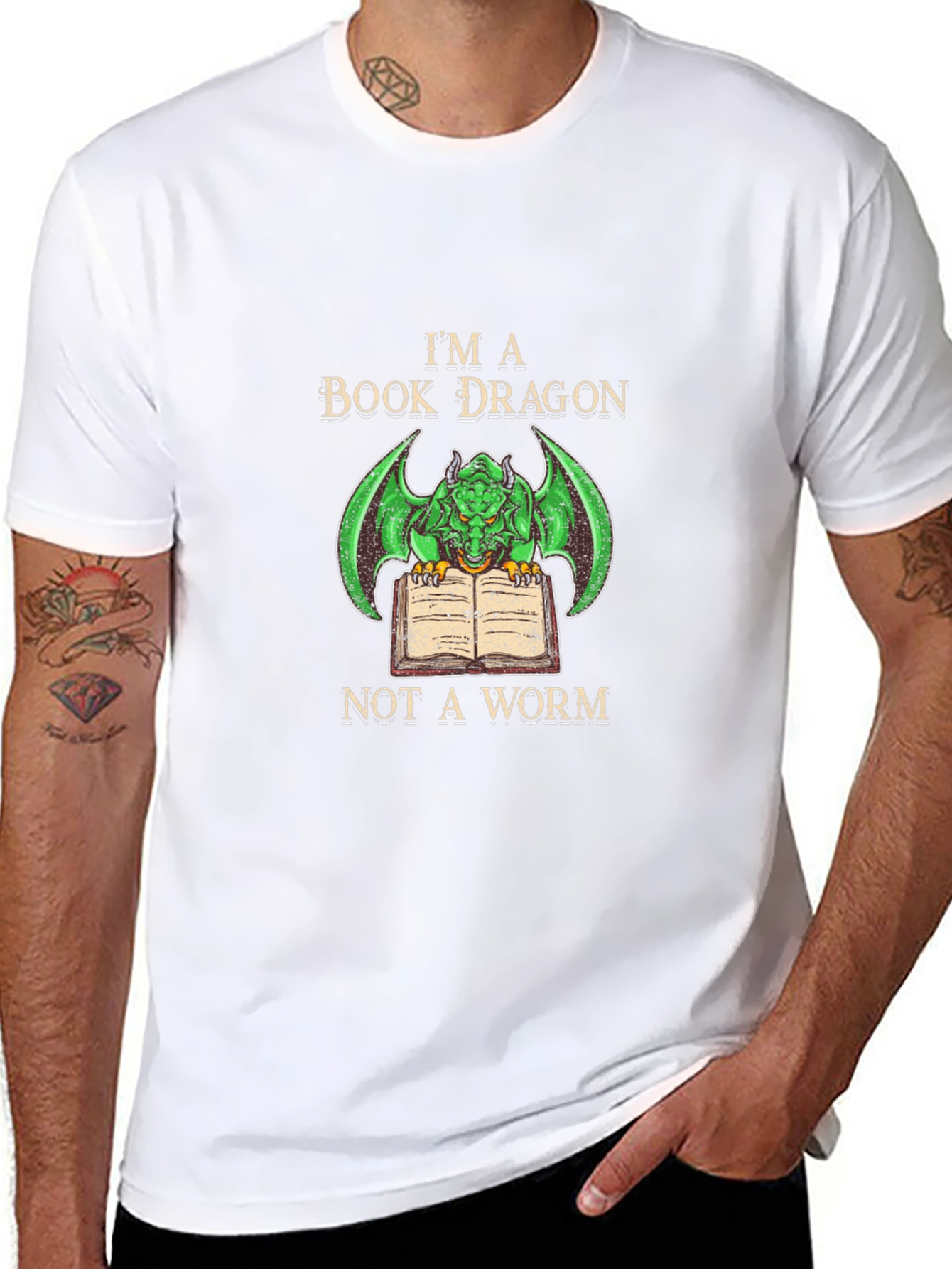 Book Dragon T-Shirt - Literary Fantasy Tee