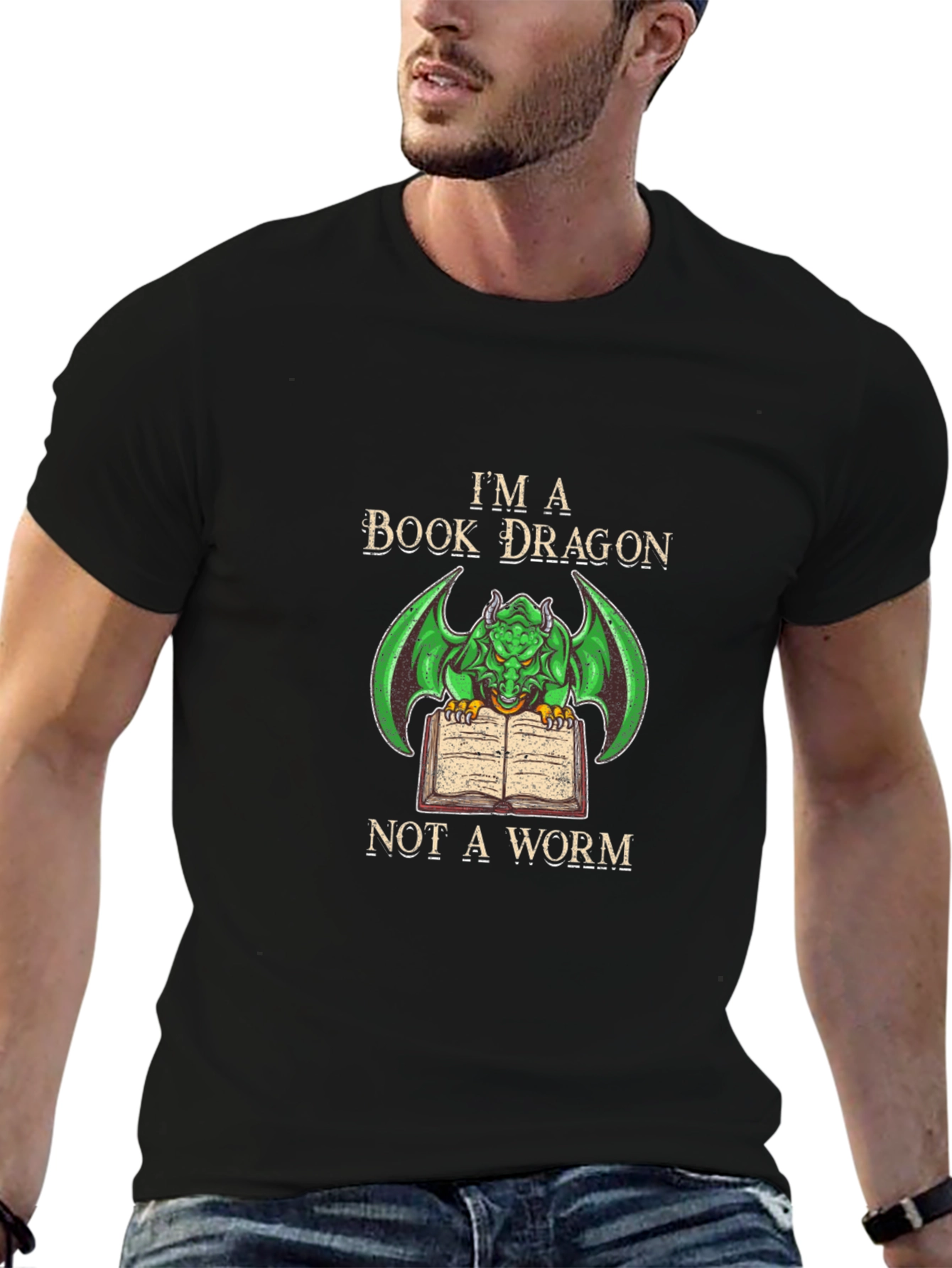 Book Dragon T-Shirt - Literary Fantasy Tee