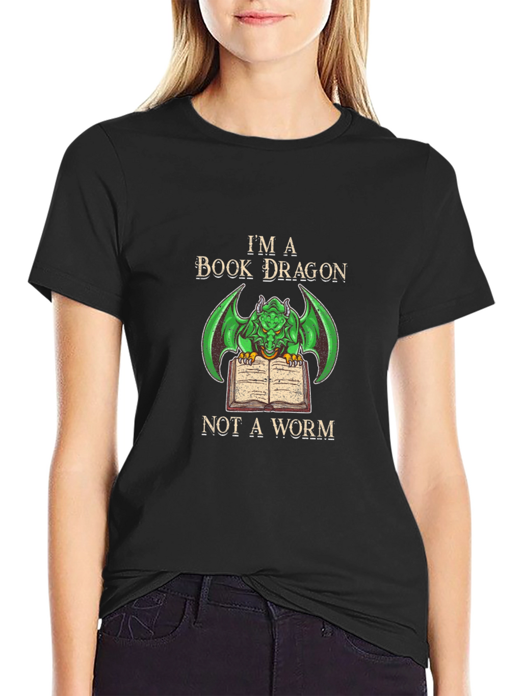 Book Dragon T-Shirt - Literary Fantasy Tee