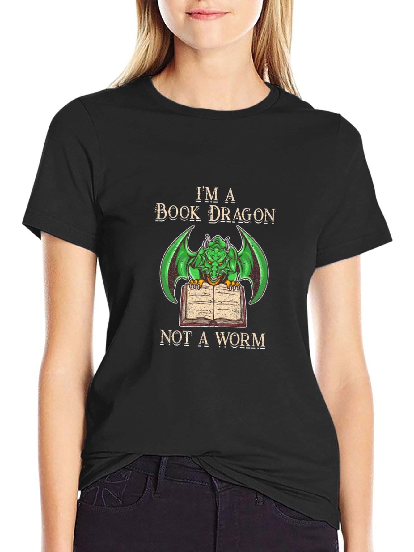 Book Dragon T-Shirt - Literary Fantasy Tee