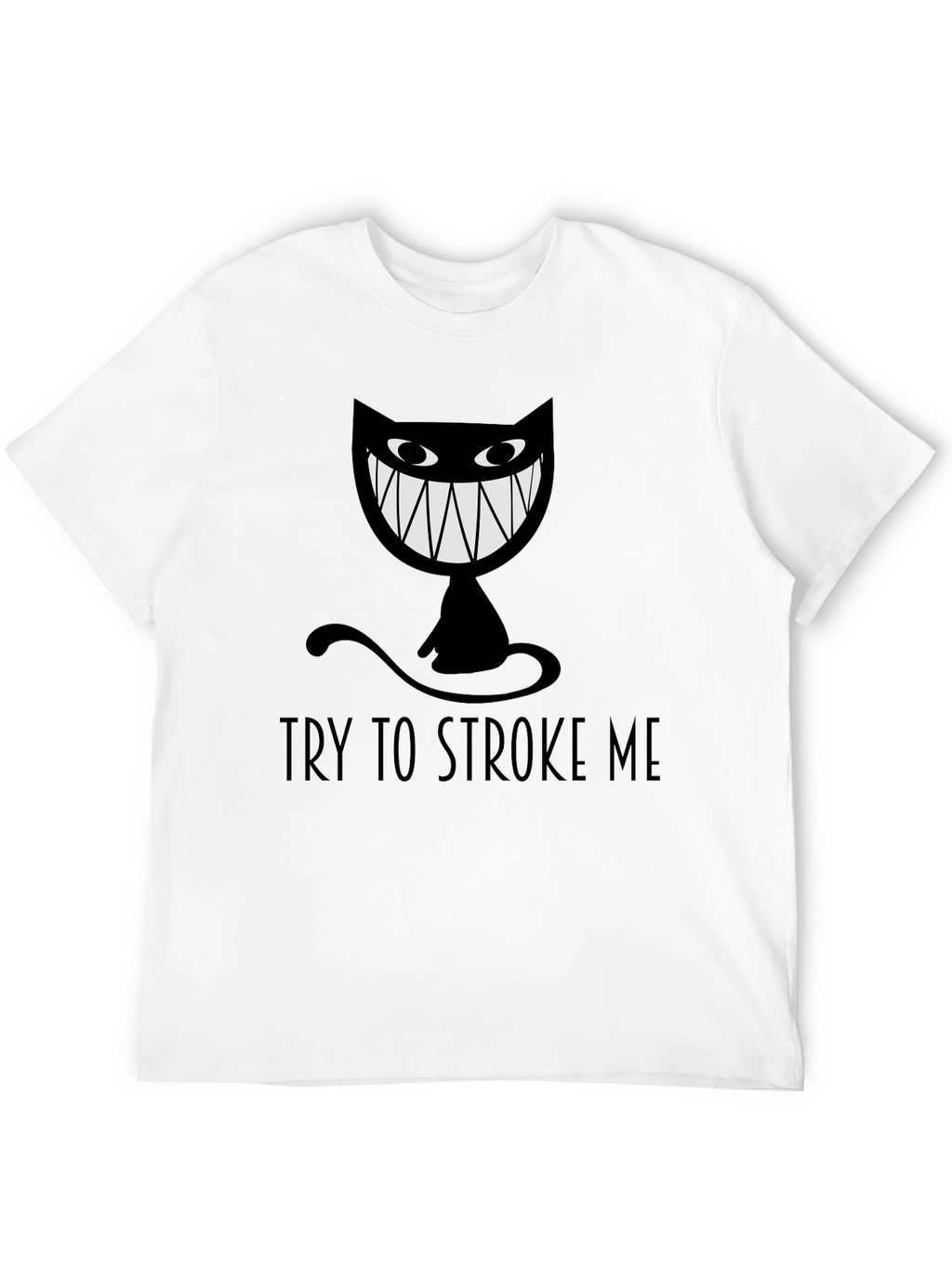 Try To Stroke Me Black Cat Graphic Tee