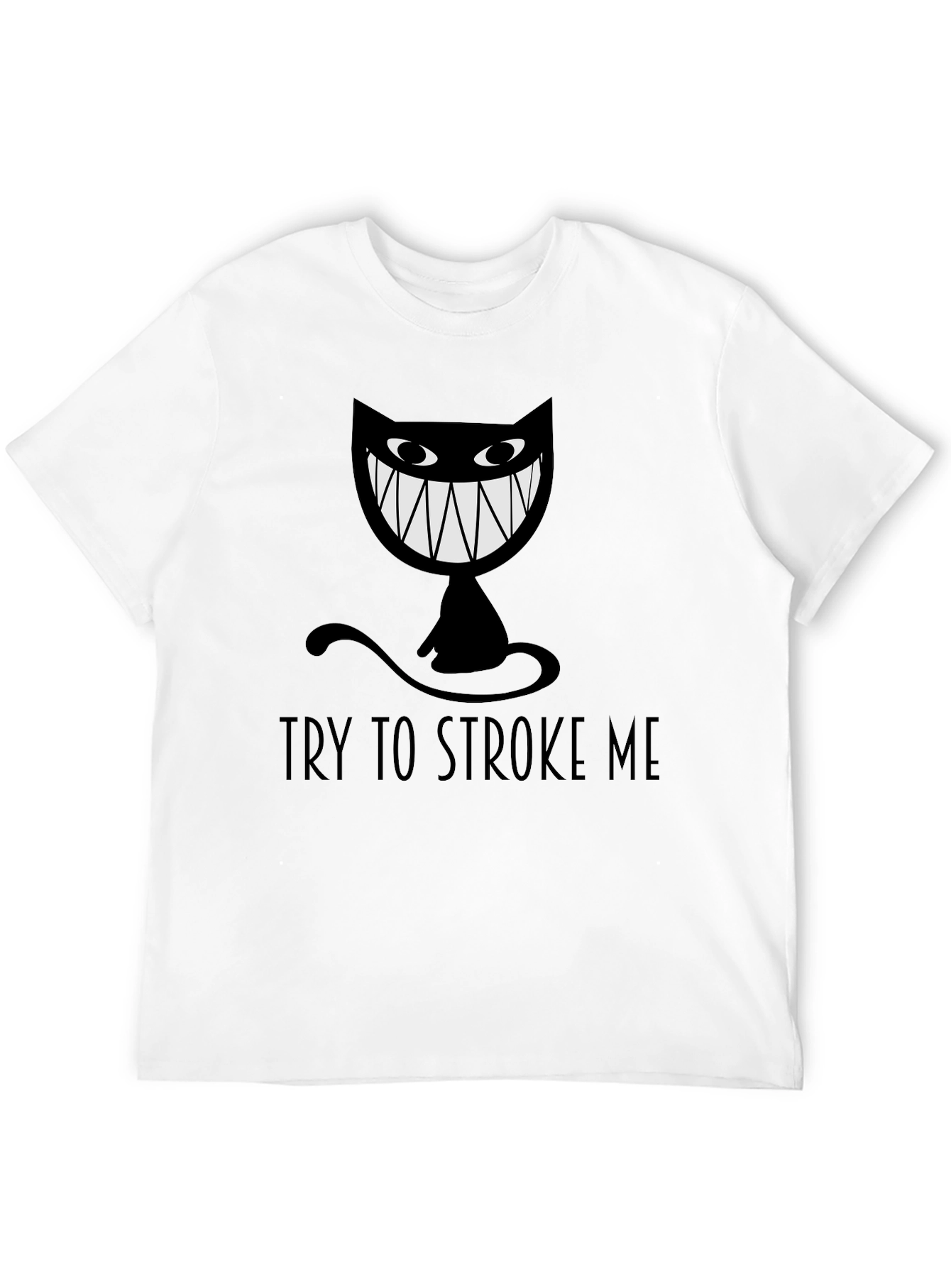 Try To Stroke Me Black Cat Graphic Tee