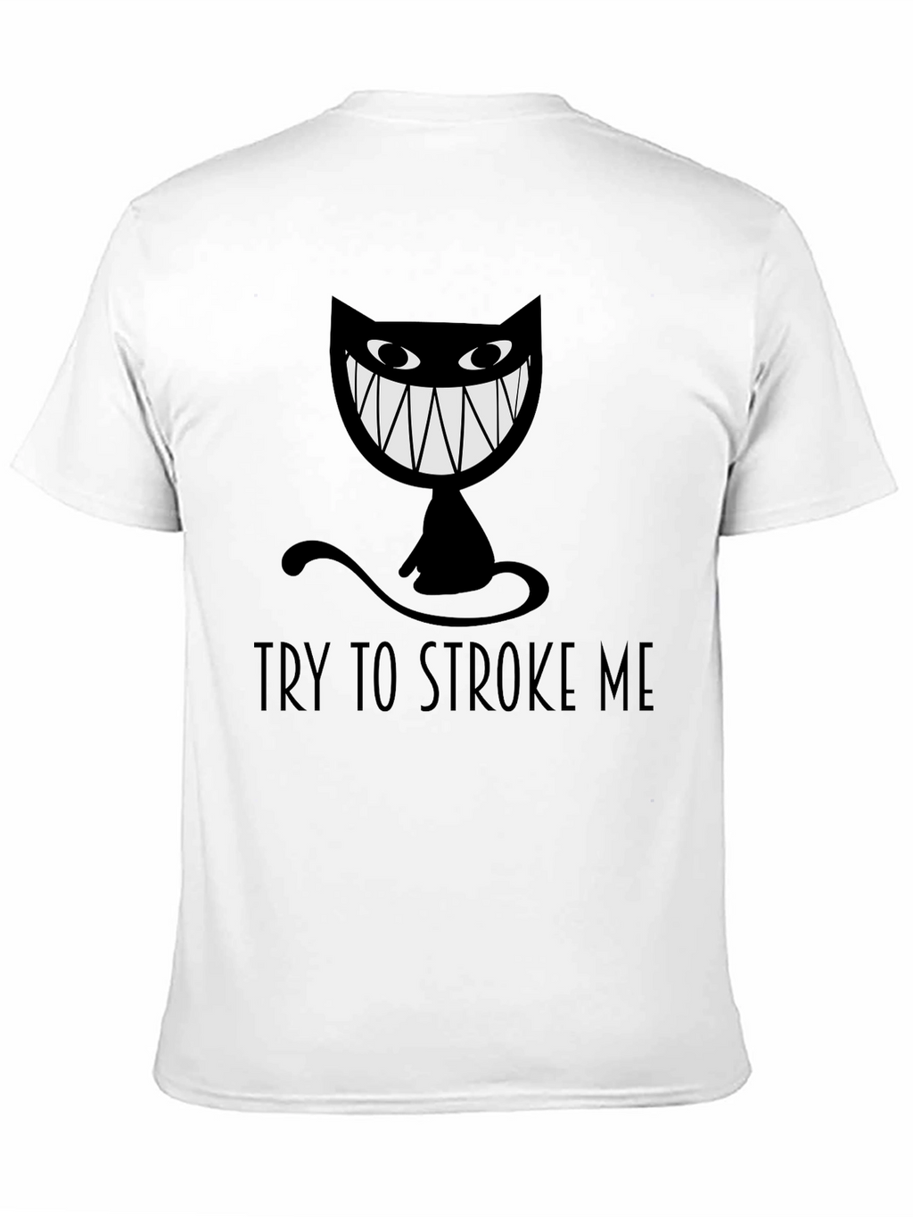 Try To Stroke Me Black Cat Graphic Tee