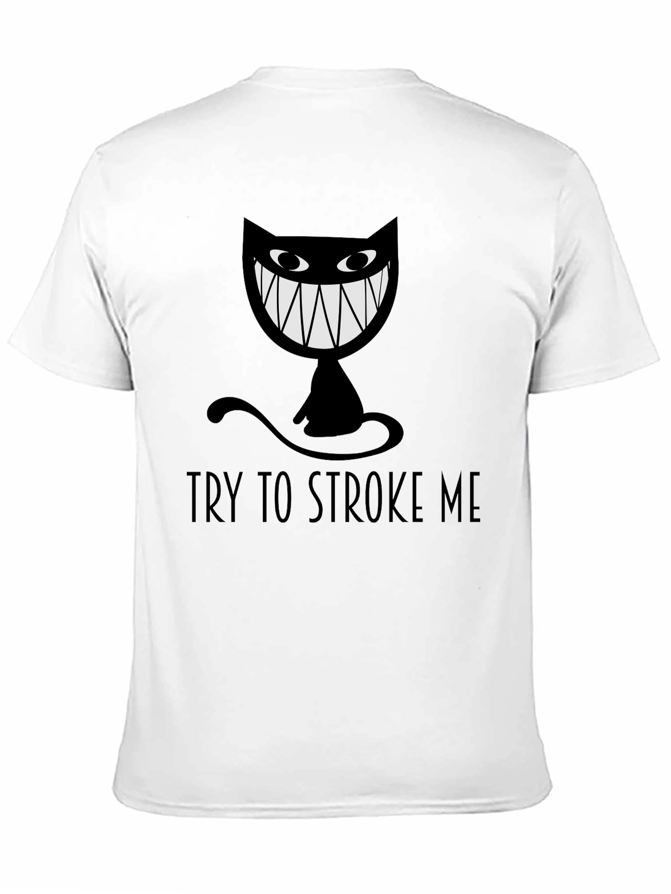 Try To Stroke Me Black Cat Graphic Tee