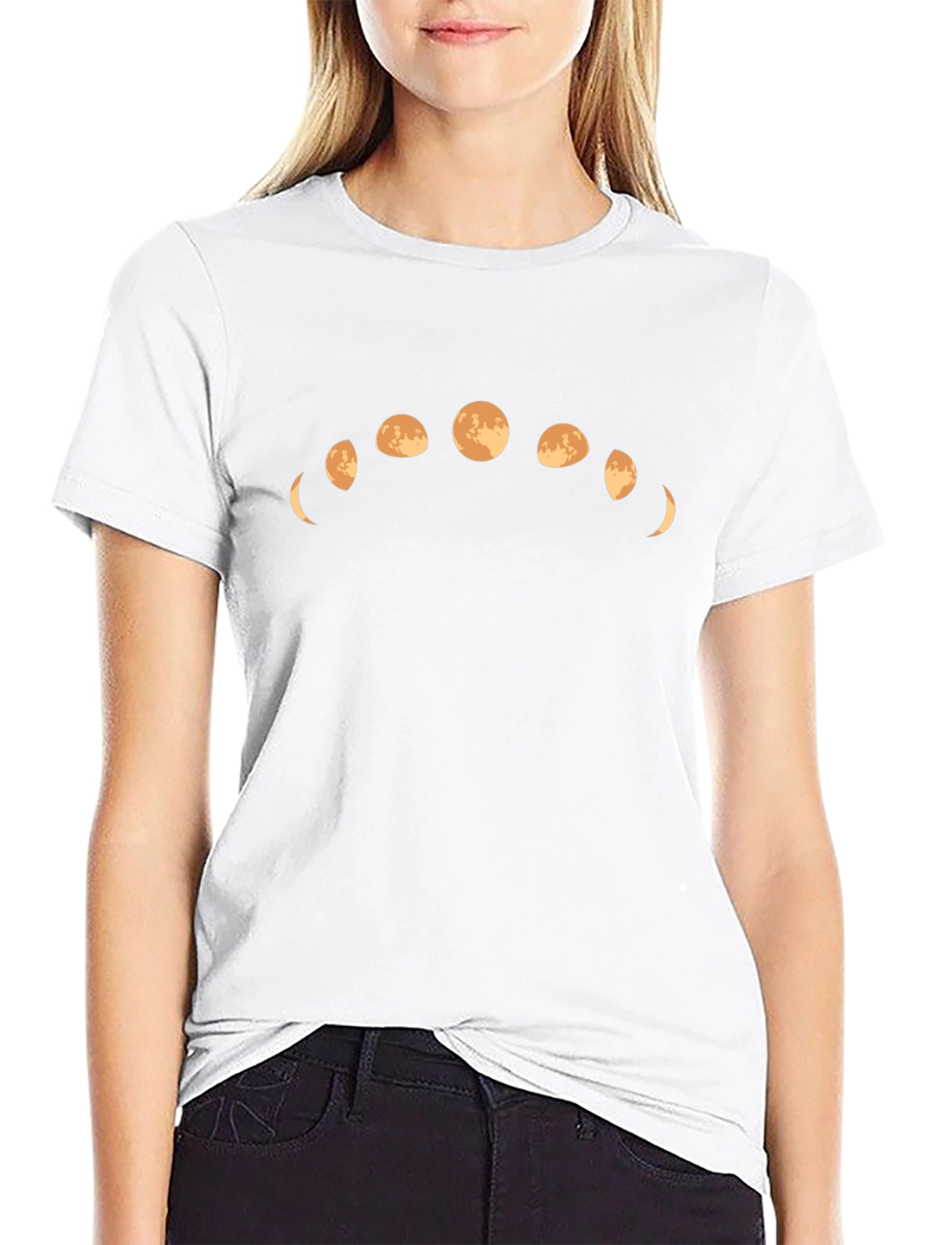 Lunar Phases Graphic Tee - Soft Cotton Blend Stylish Casual Wear