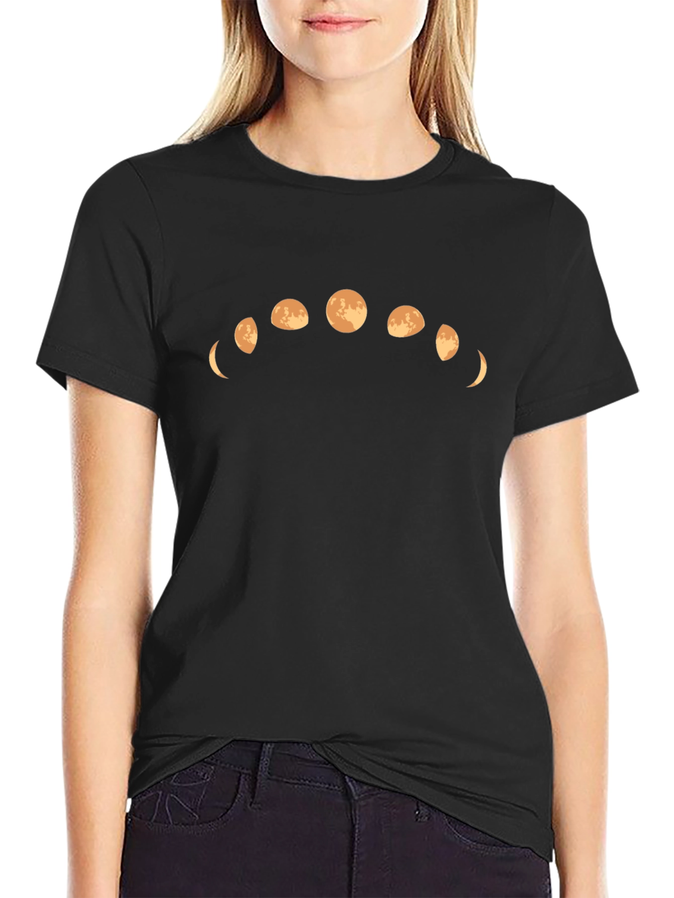 Lunar Phases Graphic Tee - Soft Cotton Blend Stylish Casual Wear