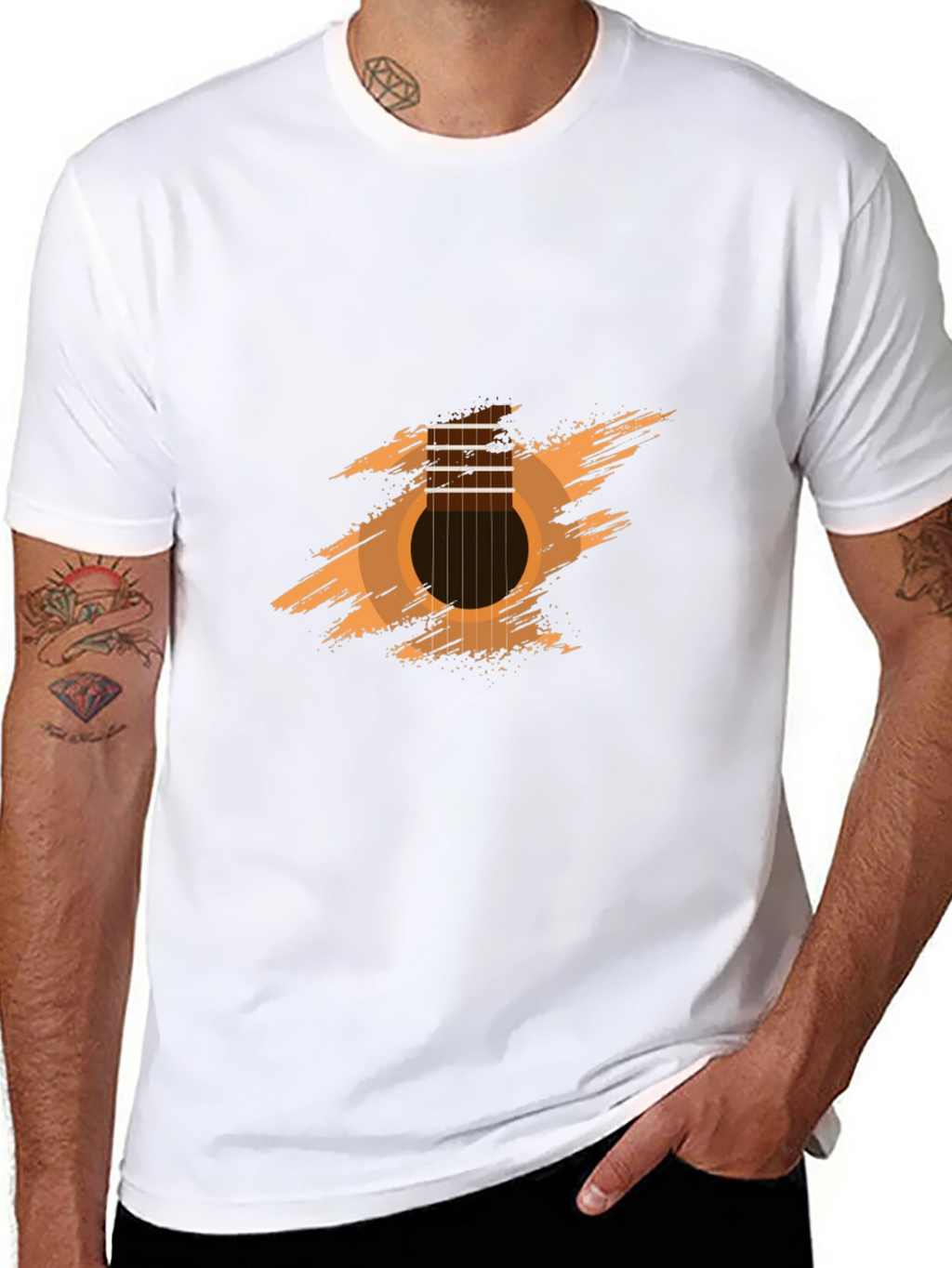 Guitar Graphic Tee - Black Cotton Comfort