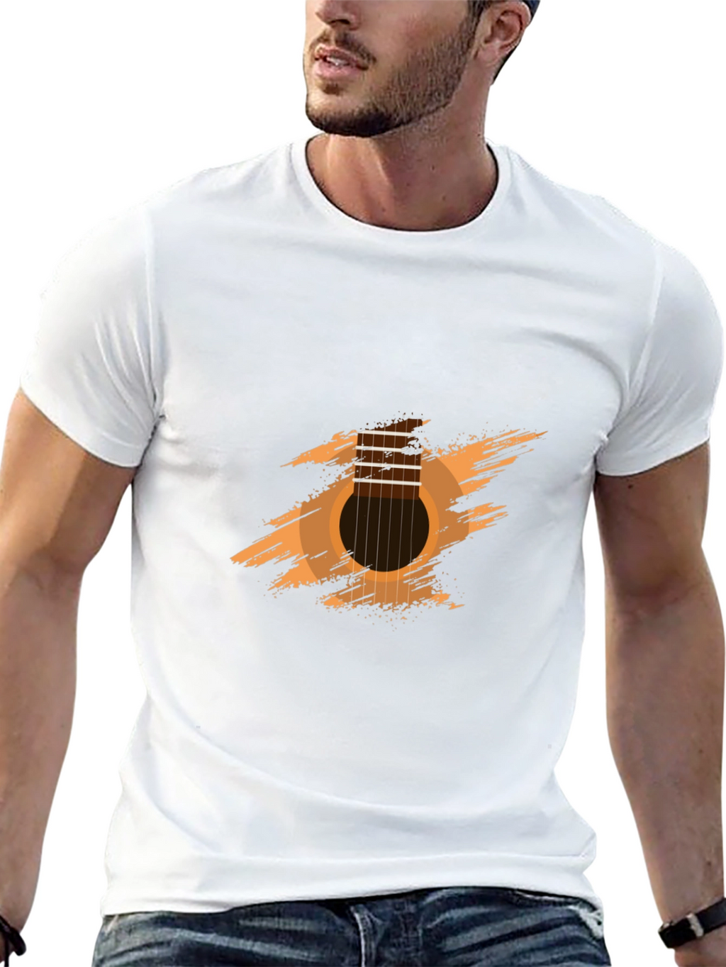 Guitar Graphic Tee - Black Cotton Comfort