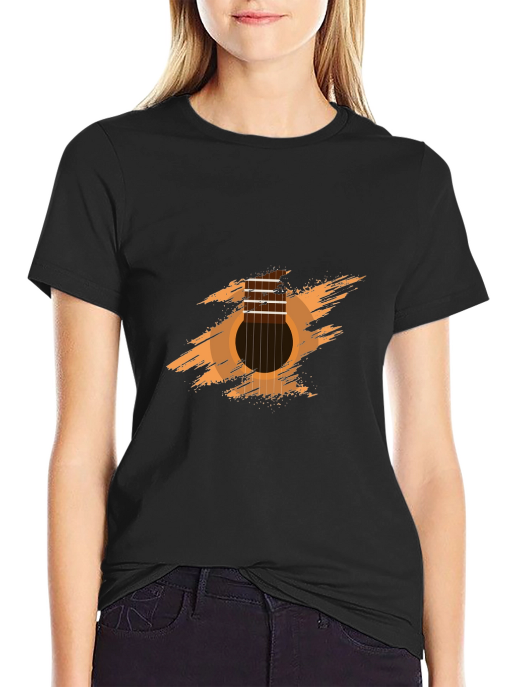 Guitar Graphic Tee - Black Cotton Comfort
