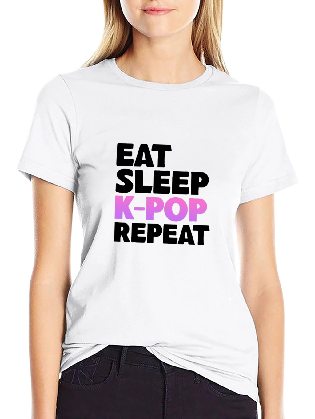 Eat Sleep K-Pop Repeat Graphic Tee