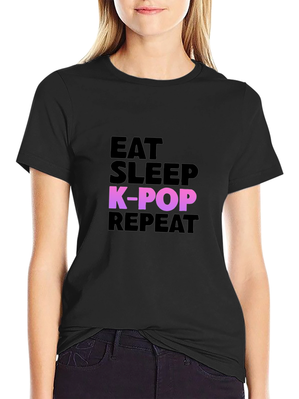 Eat Sleep K-Pop Repeat Graphic Tee