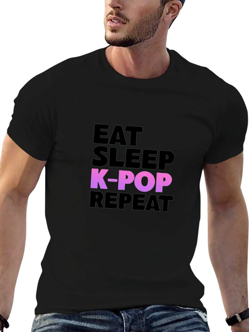 Eat Sleep K-Pop Repeat Graphic Tee