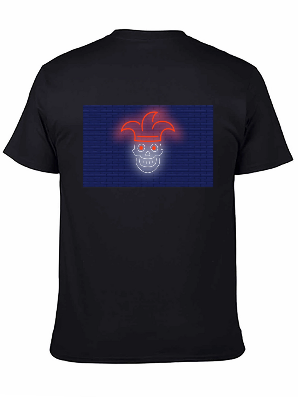 Neon Jester Skull Graphic T-Shirt