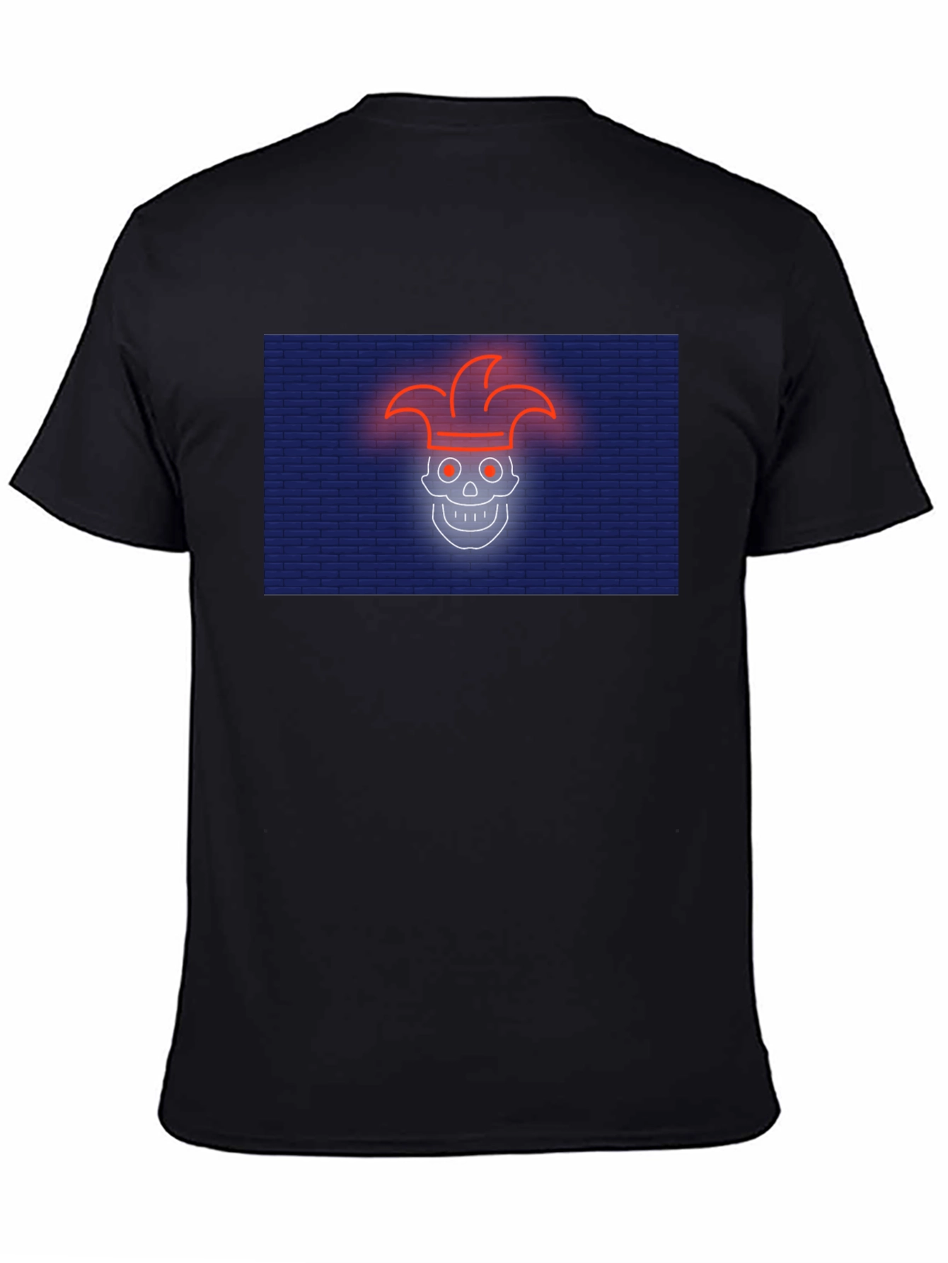 Neon Jester Skull Graphic T-Shirt