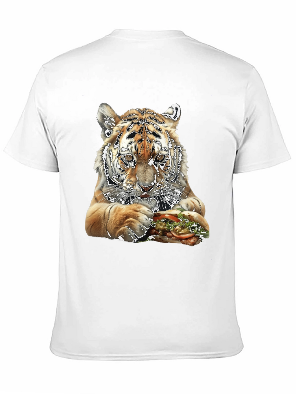 Tiger Eating Sandwich Graphic T-Shirt