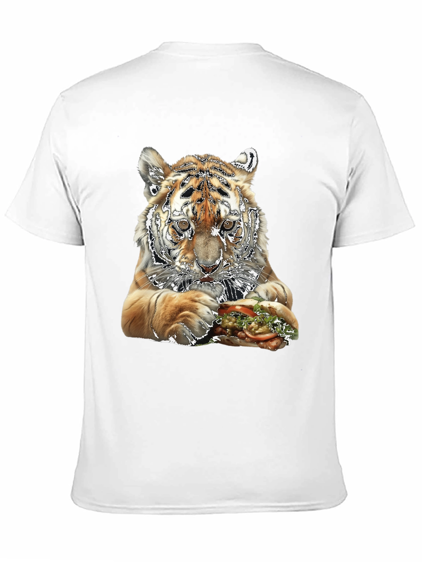 Tiger Eating Sandwich Graphic T-Shirt