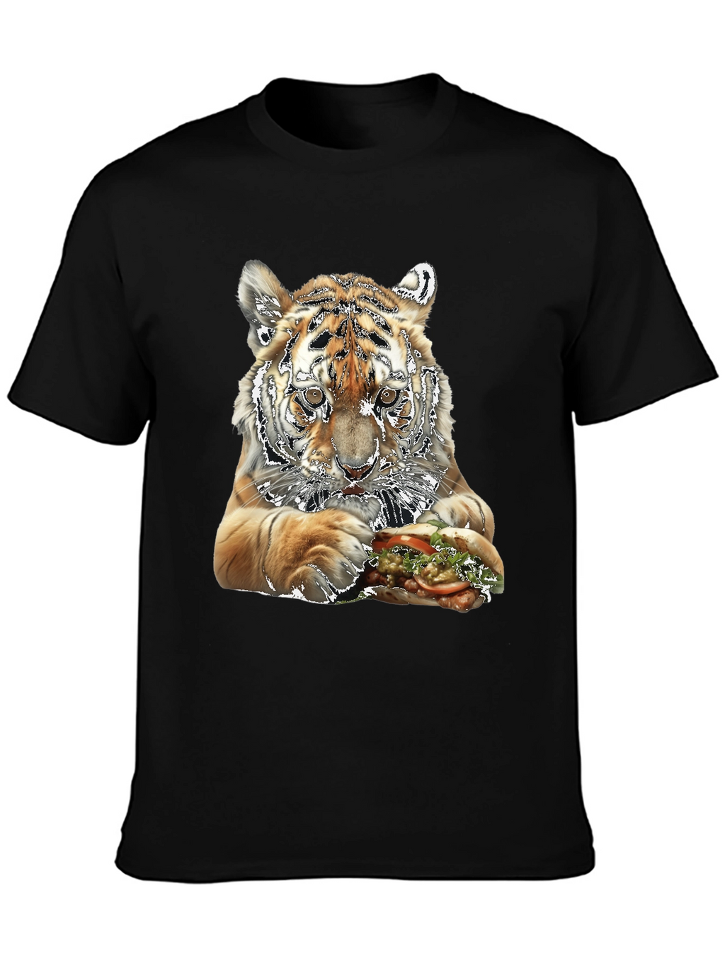 Tiger Eating Sandwich Graphic T-Shirt