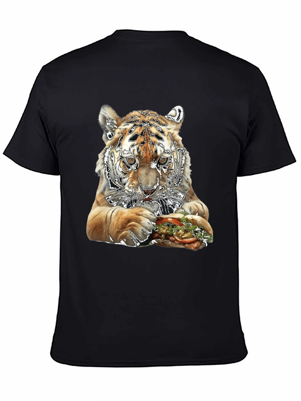 Tiger Eating Sandwich Graphic T-Shirt