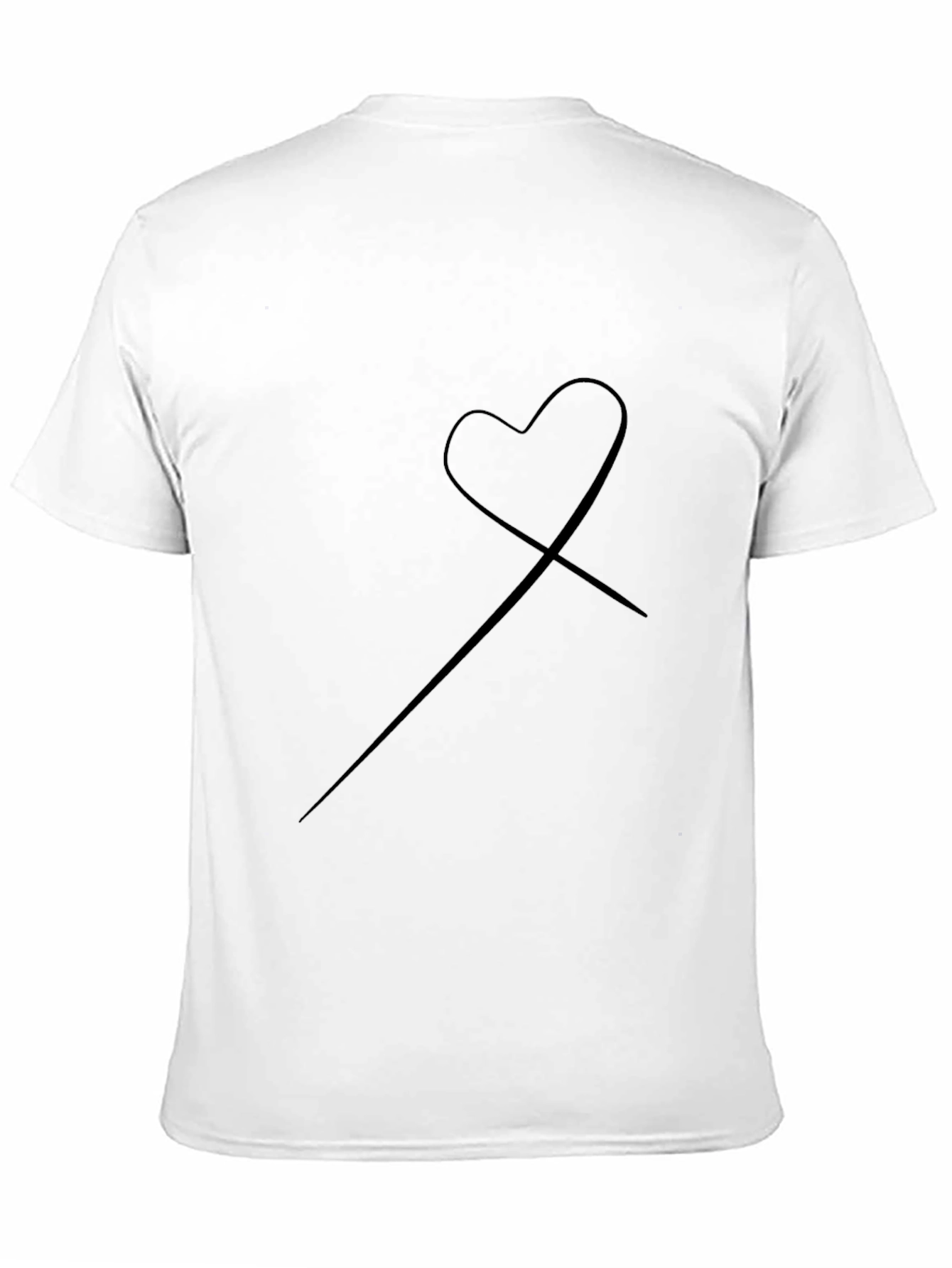 Minimalist Heart Graphic Tee - Soft Black Cotton