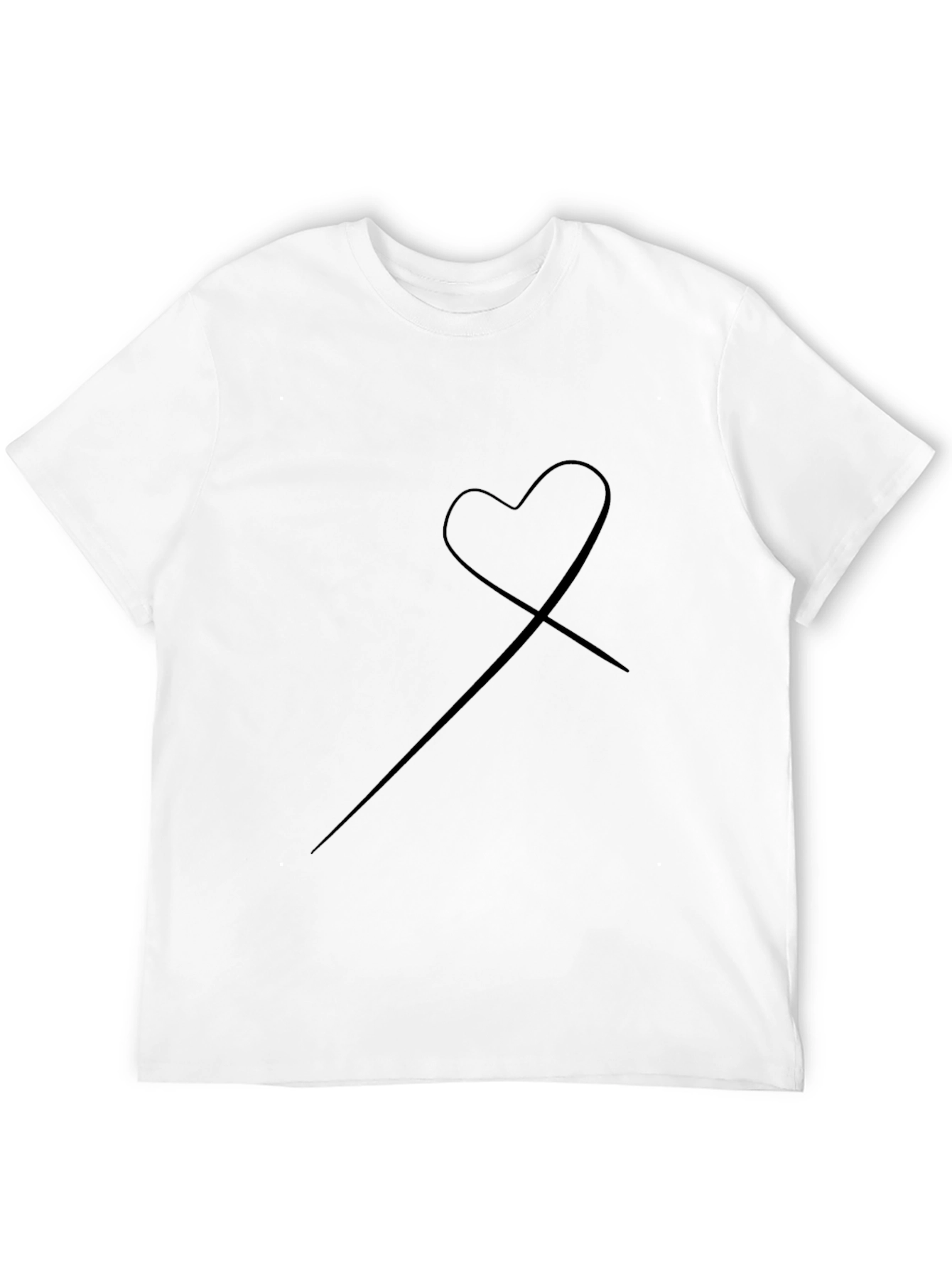 Minimalist Heart Graphic Tee - Soft Black Cotton