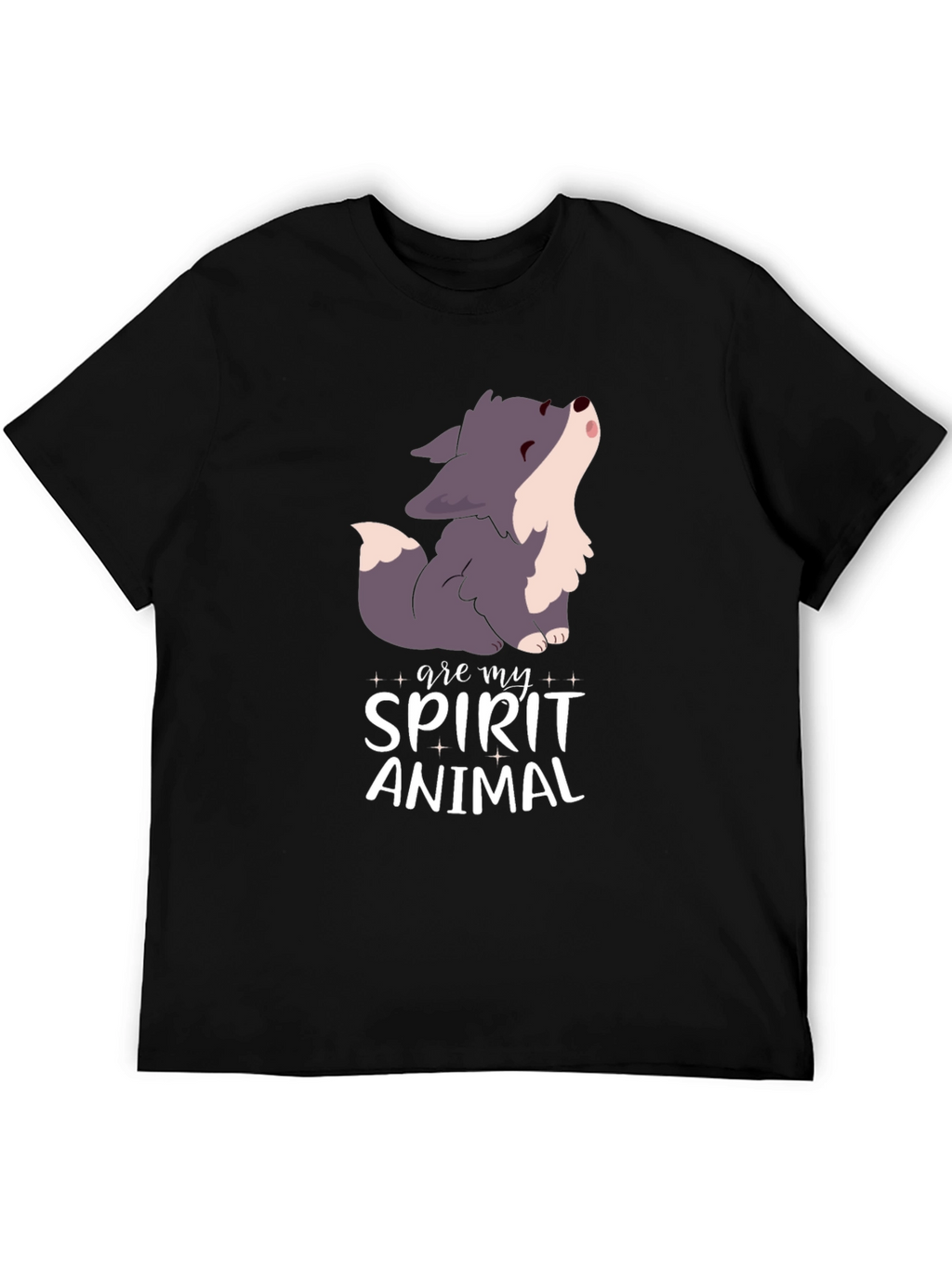 Spirit Animal Wolf Black T-Shirt