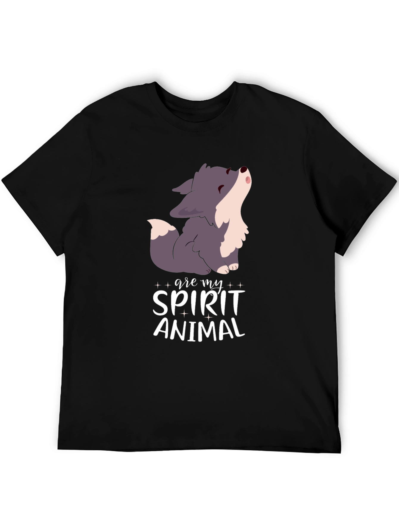 Spirit Animal Wolf Black T-Shirt