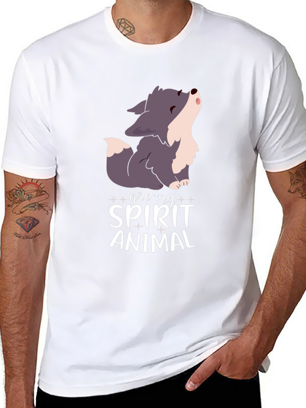 Spirit Animal Wolf Black T-Shirt