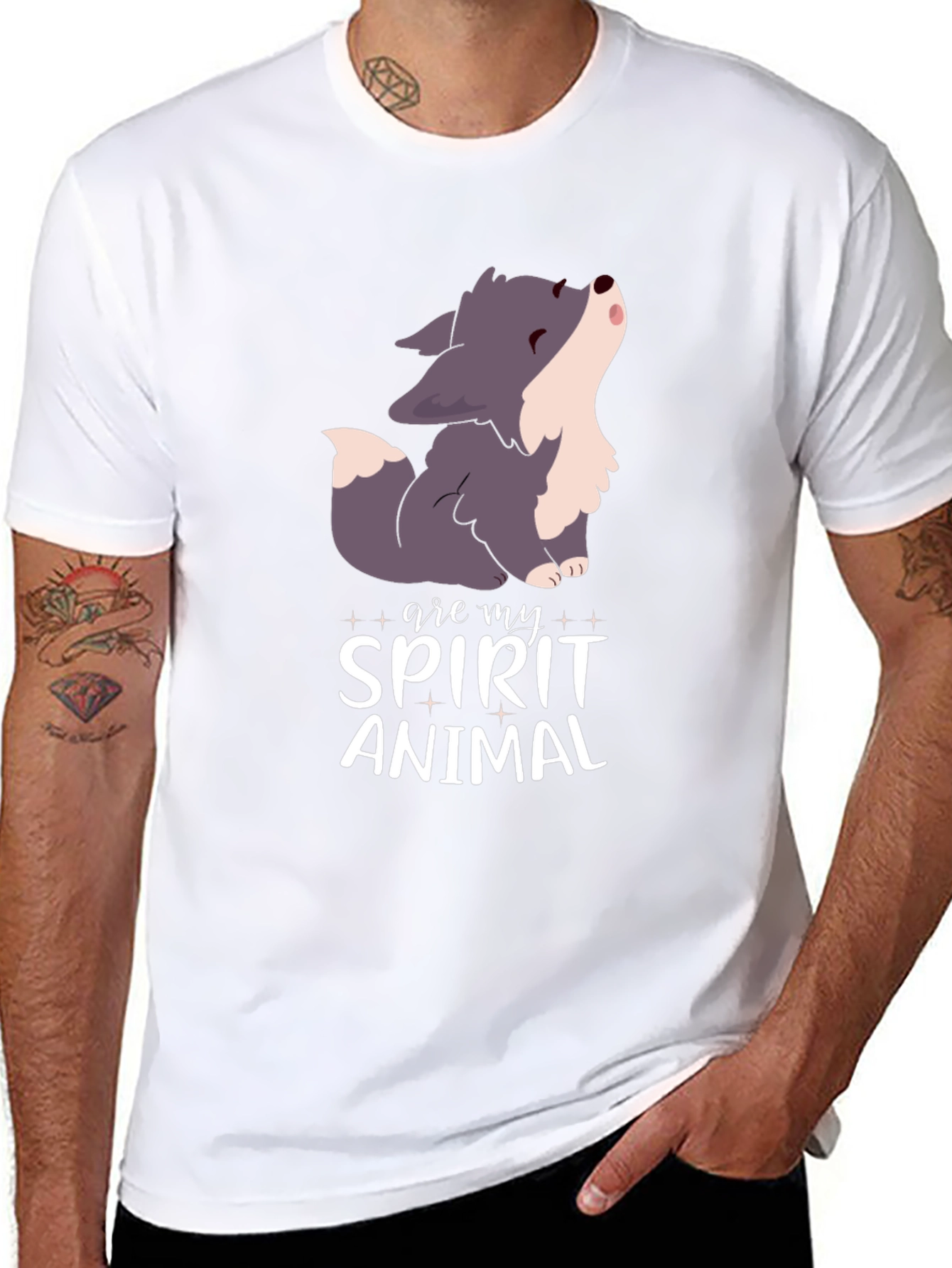 Spirit Animal Wolf Black T-Shirt