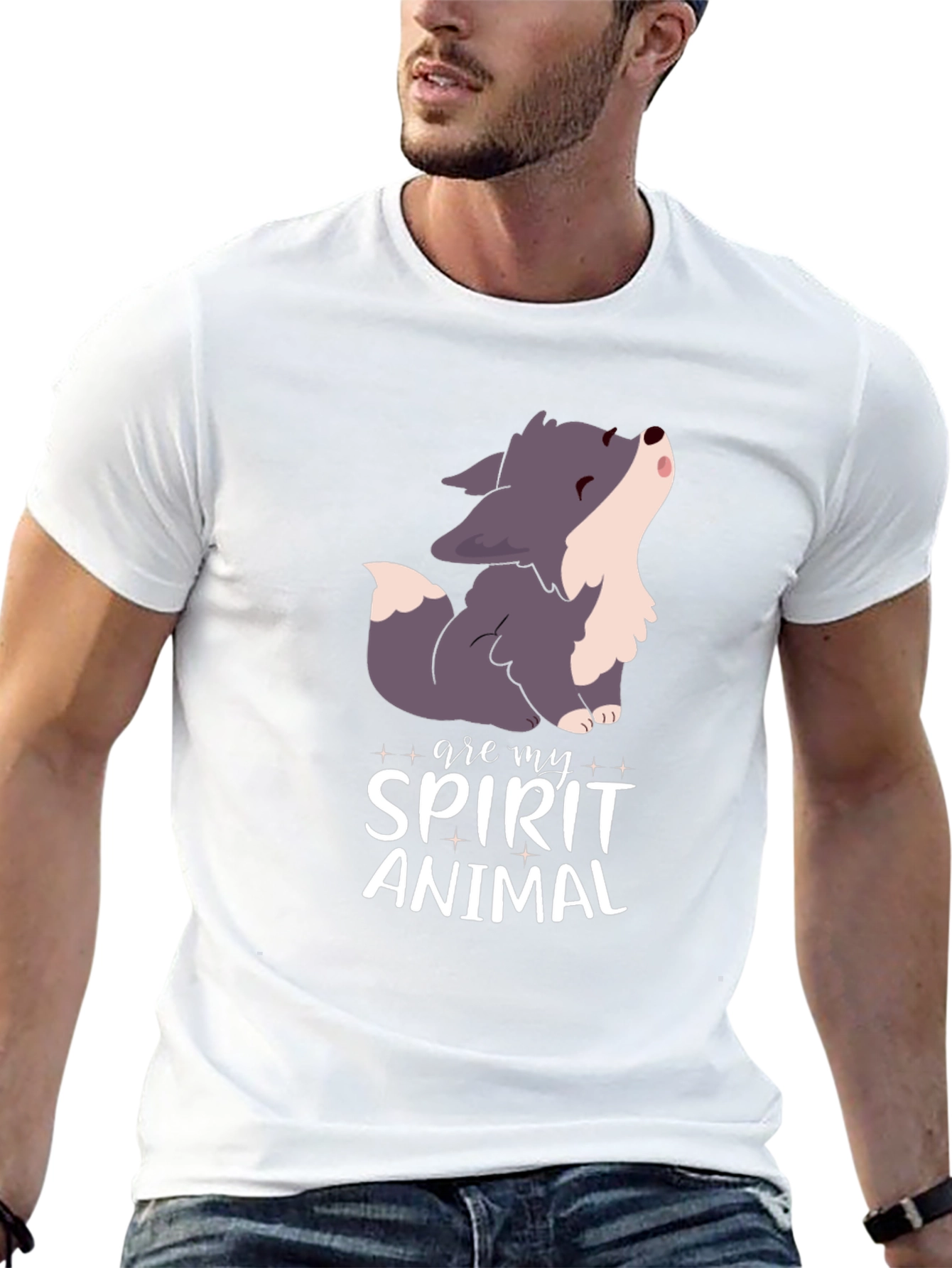 Spirit Animal Wolf Black T-Shirt