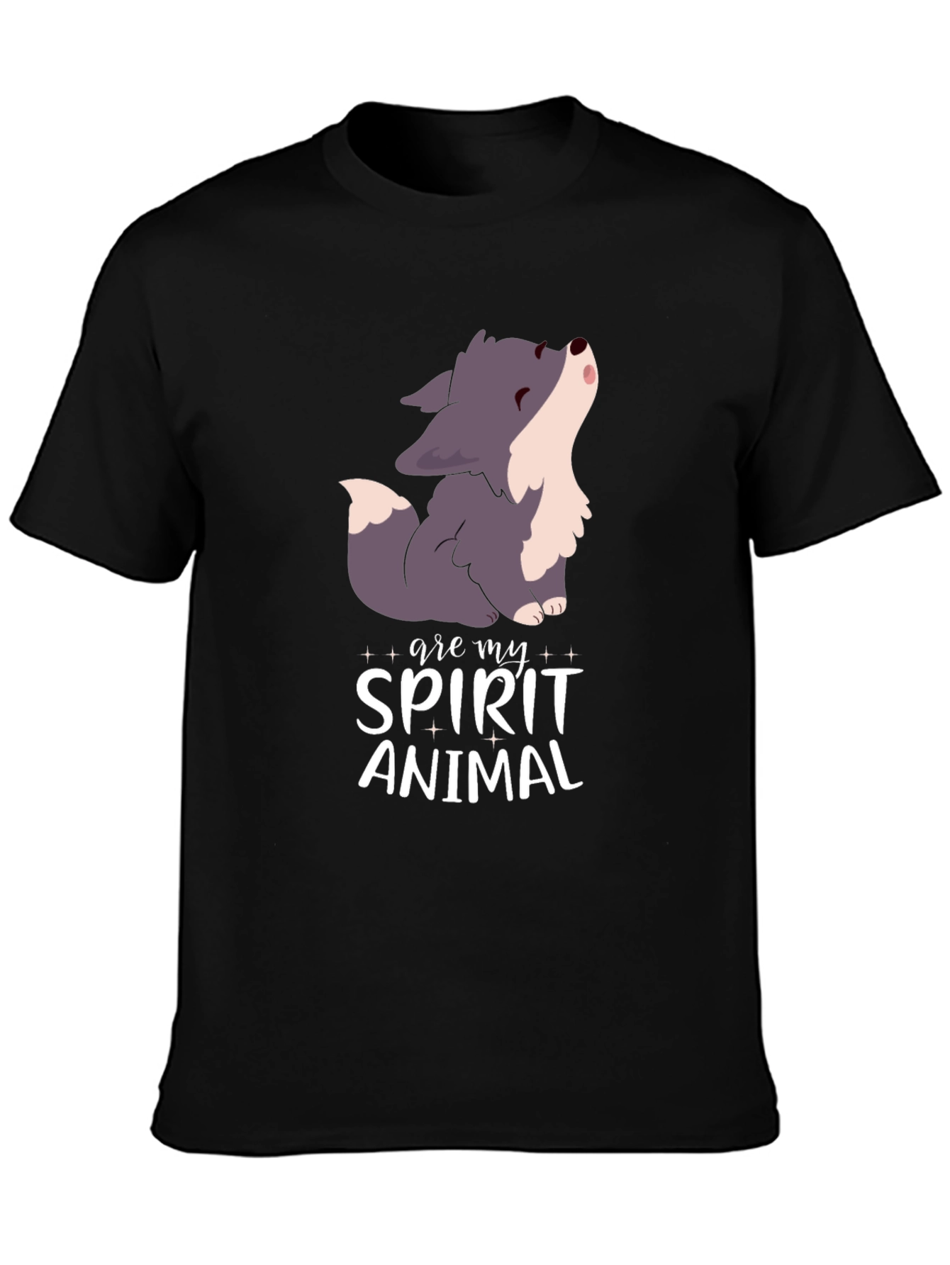 Spirit Animal Wolf Black T-Shirt